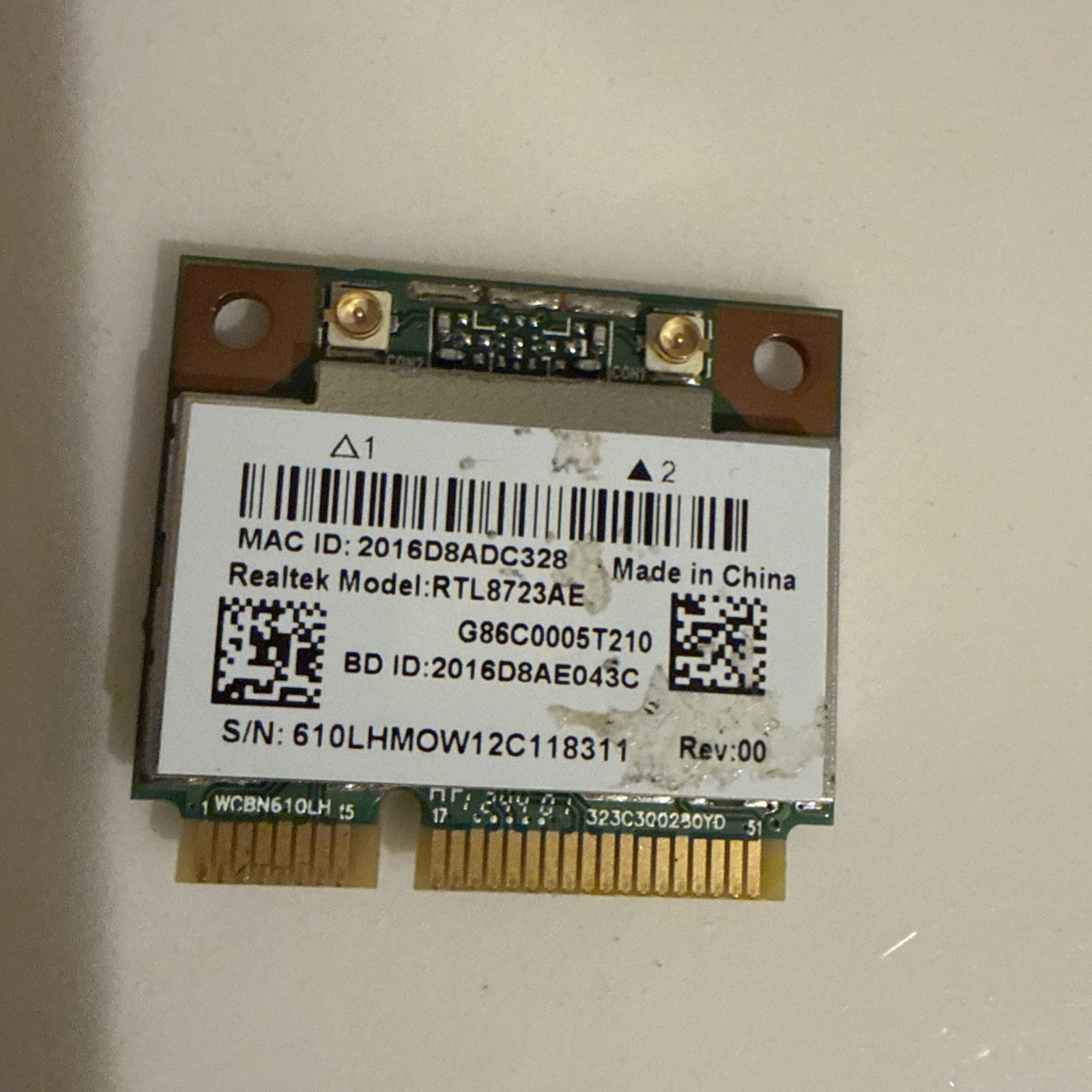 Realtek RTL8723AE Wi-Fi 802.11 b/g/n + BT 4.0 150Mbps PCI-E WLAN Combo Card