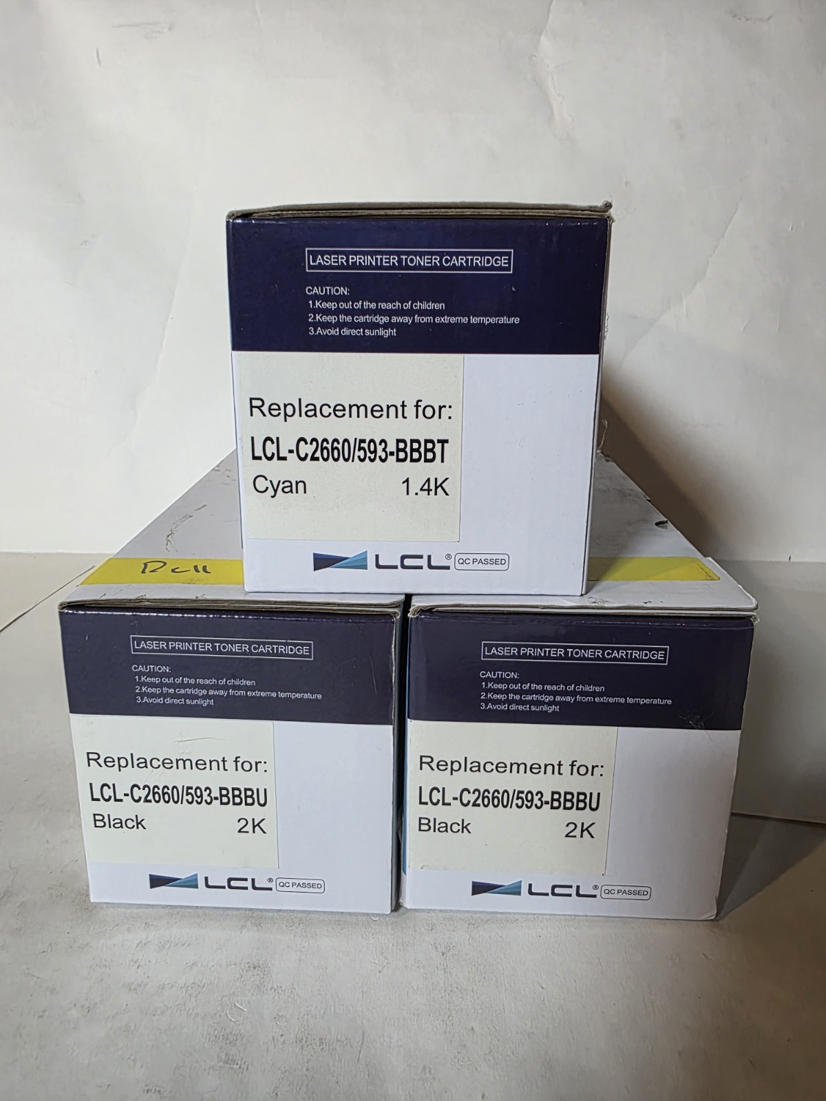 (1 CYAN + 2 BLACK) LCL-C2660/593 BBBU Laser Toner Cartridge NEW OPEN BOX