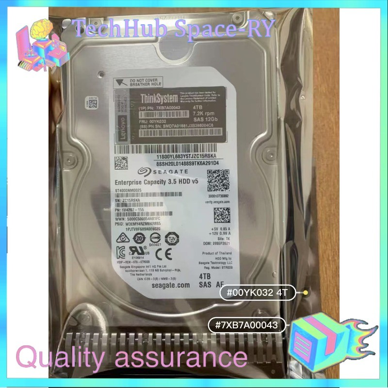Lenovo 7XB7A00043 00YK032 ThinkSystem 3.5" 4TB 7.2K SAS 12Gb Hot Swap 512n HDD