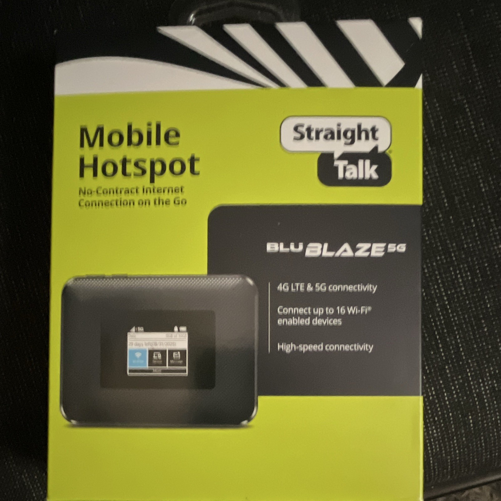 Straight Talk BLU BLAZE 5G Wi‑Fi Hotspot Modem, Wireless LTE, Black
