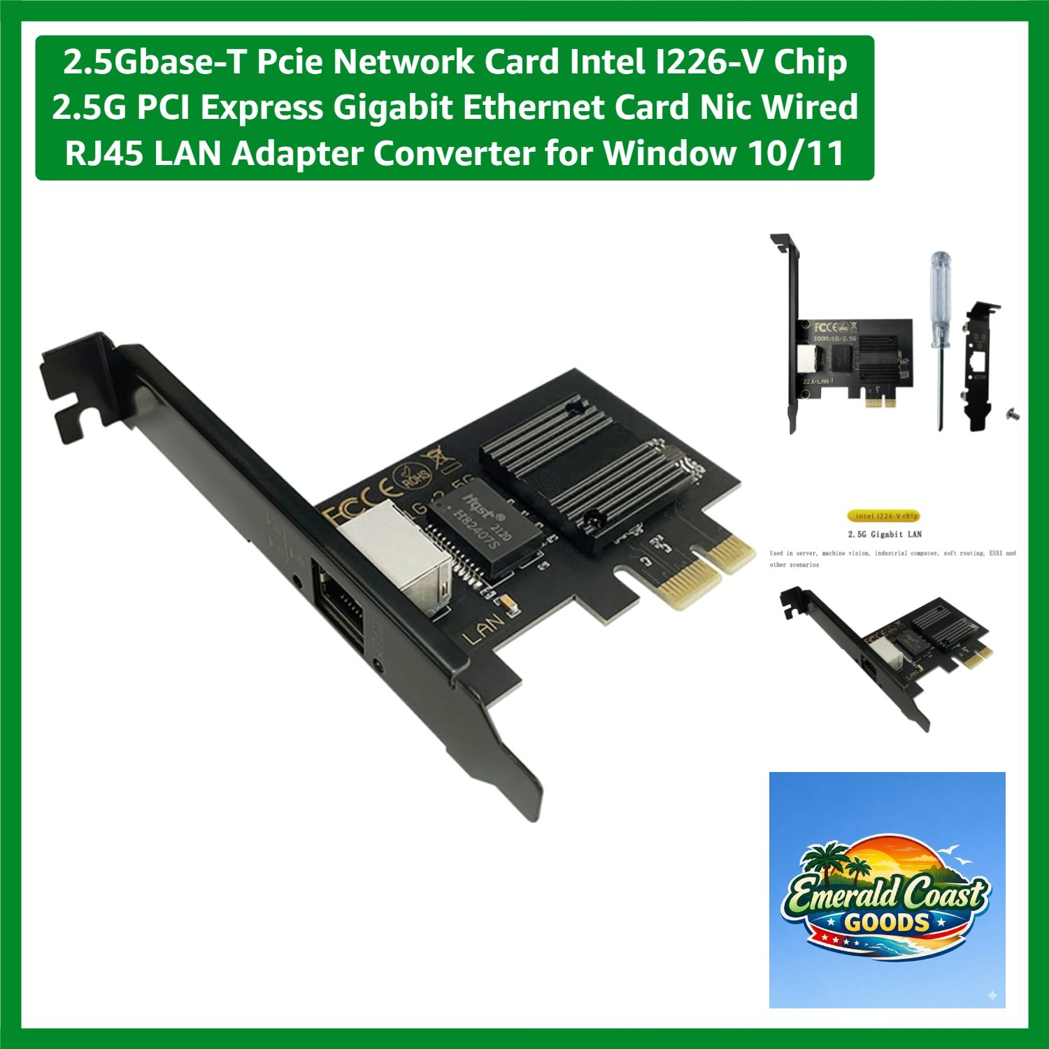 High-Performance 2.5G PCIe Network Card with Intel I226-V Chip for Windows 10/11