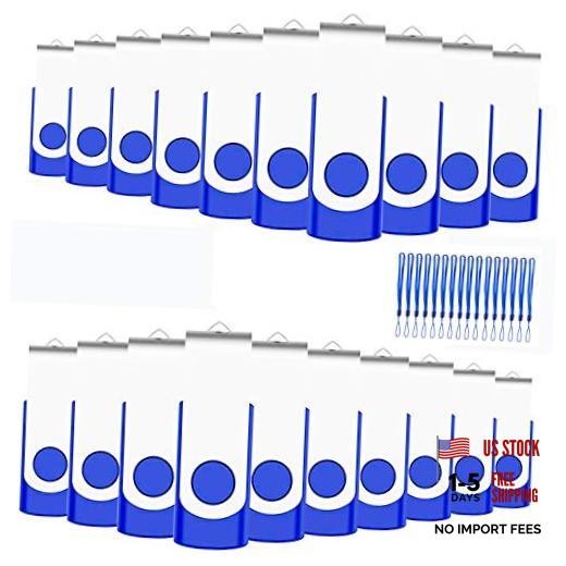 50-Pack of USB Flash Drive Bulk  FAT32 Thumb Drives Pack (Blue) 4GB 50 Units