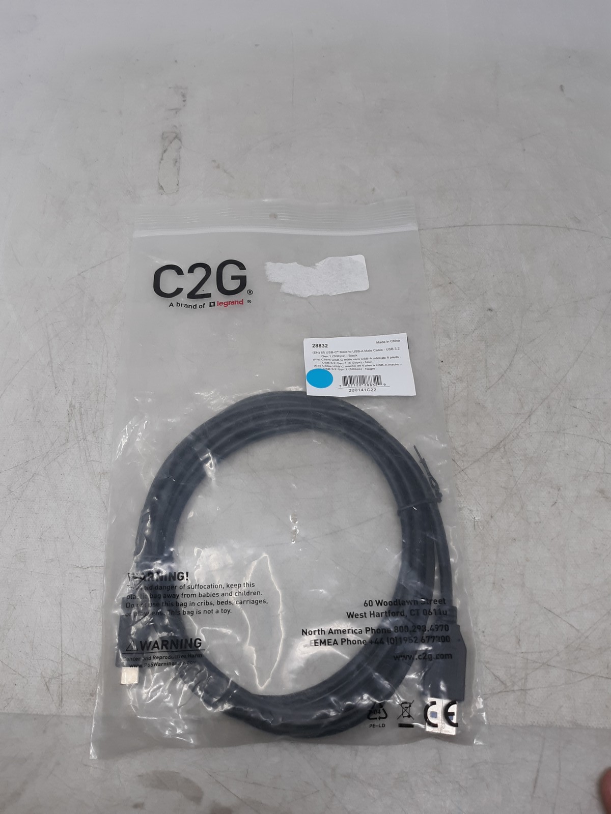 C2G 6ft USB-C to USB-A Cable (28832) – USB 3.2 Gen 1 – 5Gbps – Fast Charging