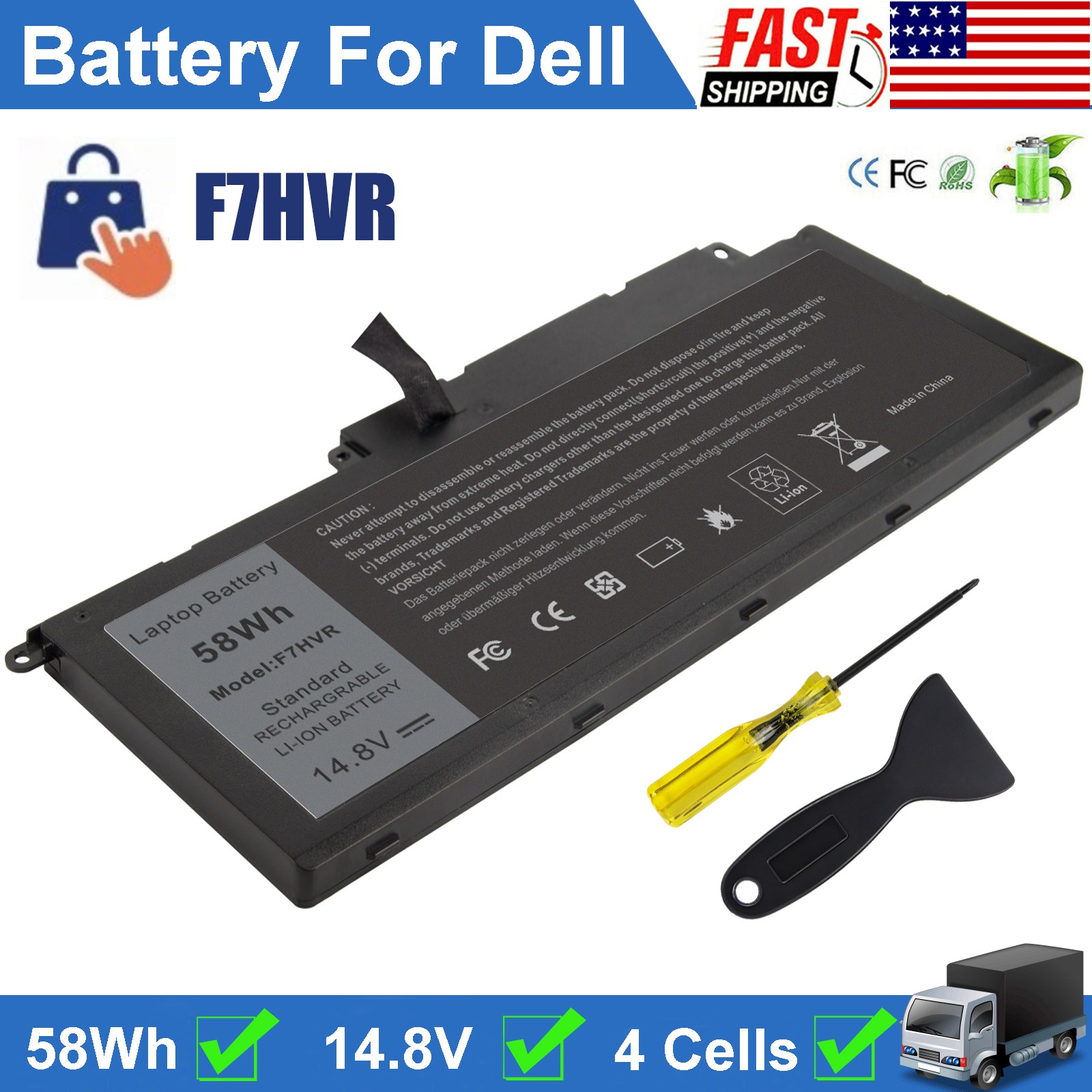 F7HVR Battery for Dell Inspiron 15 7537 17 7737 14 7437 062VNH G4YJM  T2T3J NEW
