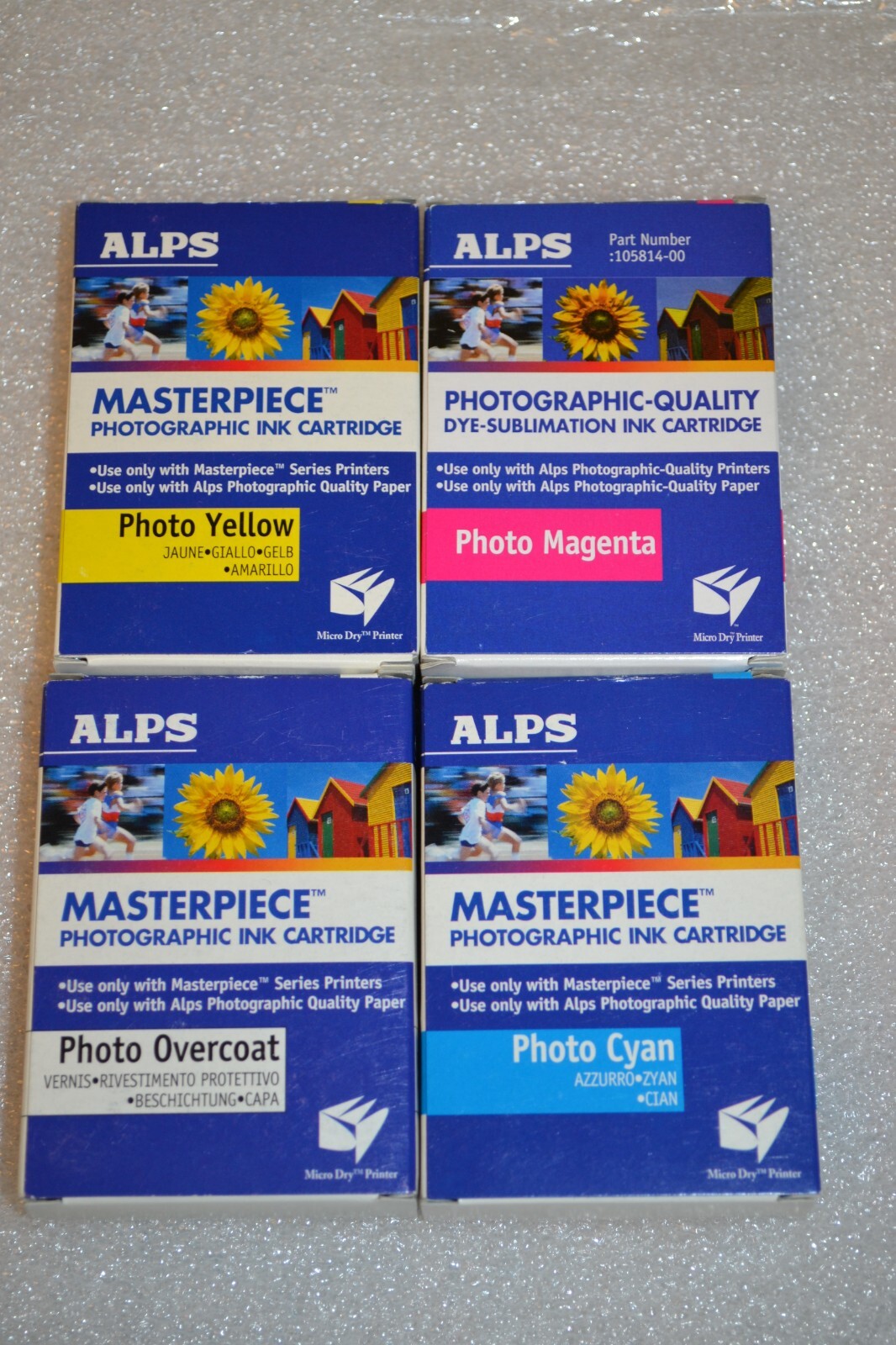 Lot of (4) ALPS INK PHOTO CMYK OEM  - For Alps Printers New And Used