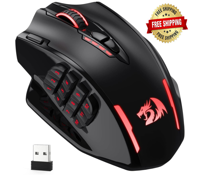 Ratón para juegos RGB, 16.000 DPI, con cable o inalámbrico, batería de 45 horas