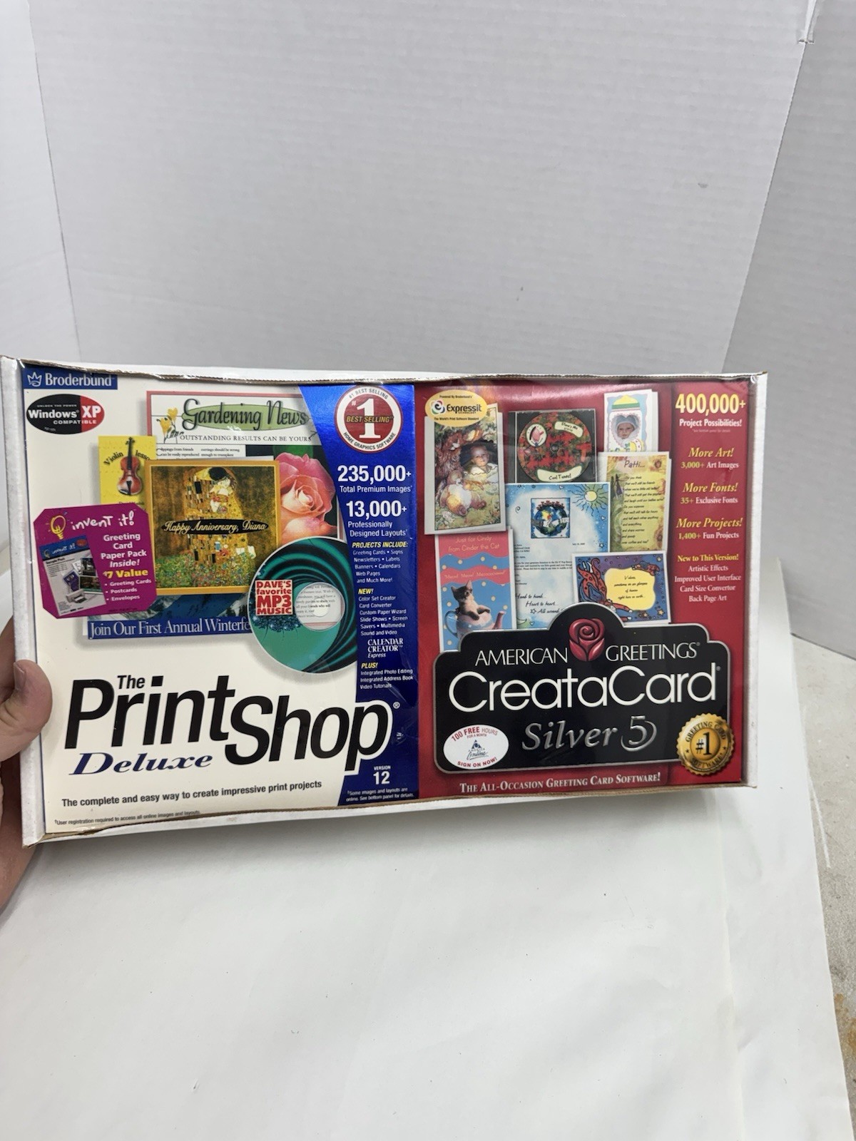 the print shop deluxe 12 plus american greetings creatacard silver 5 software