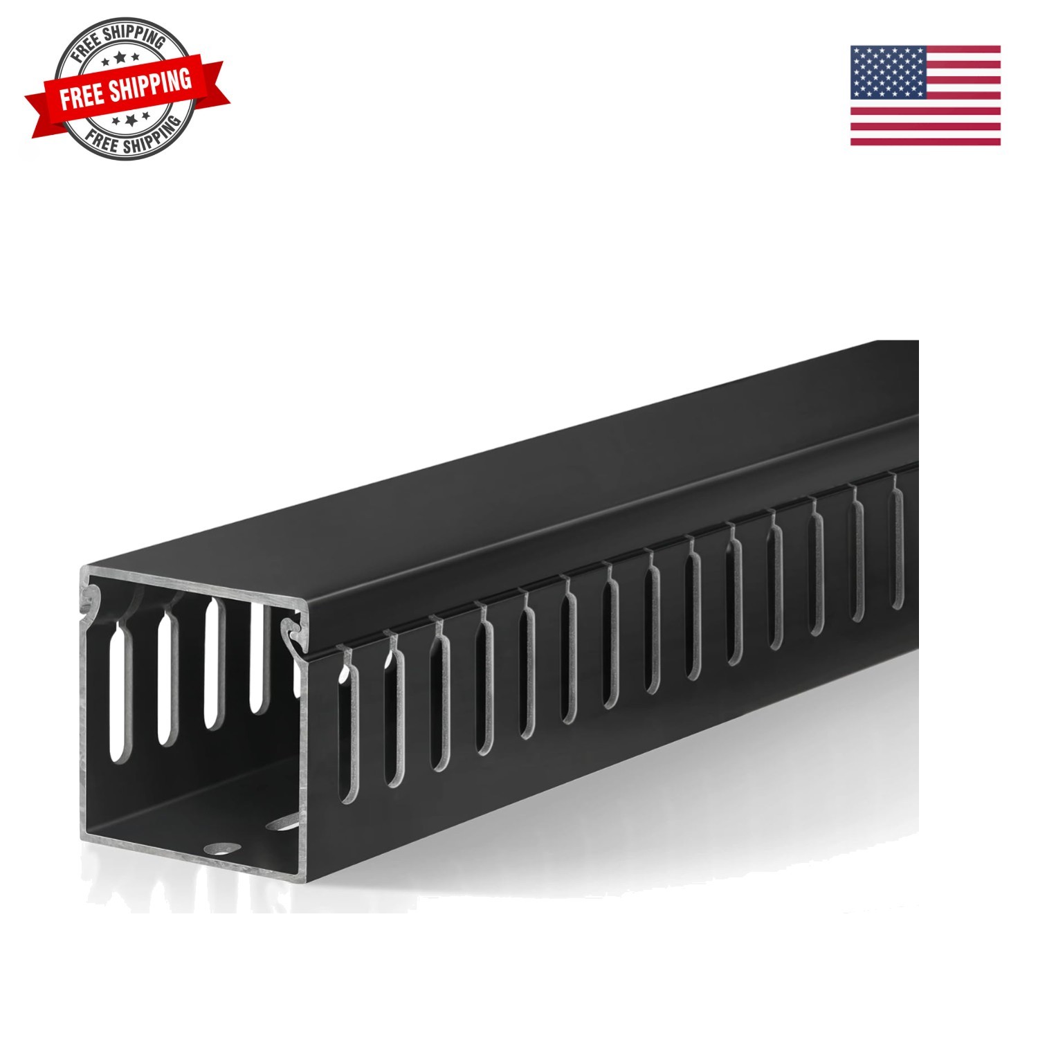 2x2in Cable Raceway, 6ft Server Rack Cable Management Under Desk Cord Organiz...