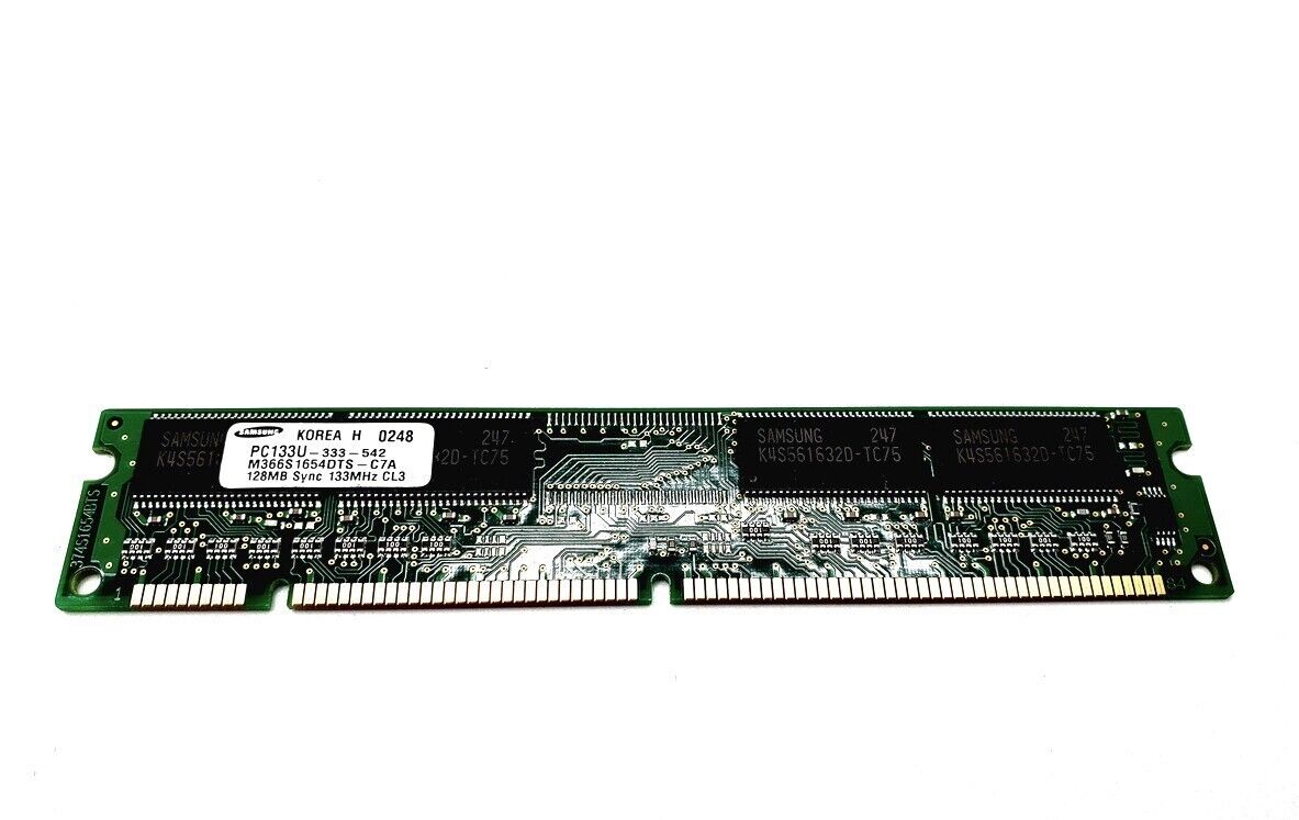 Samsung 128MB SDRAM Sync 133MHZ CL3 168-pin Memory Card PC-133U-333-542