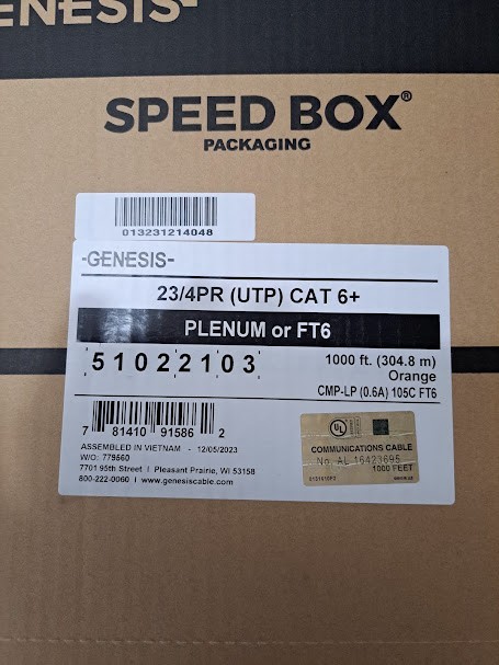 Genesis 51022103 23/4-Pair Cat 6 Plus Unshielded (U/UTP) Networking Cable