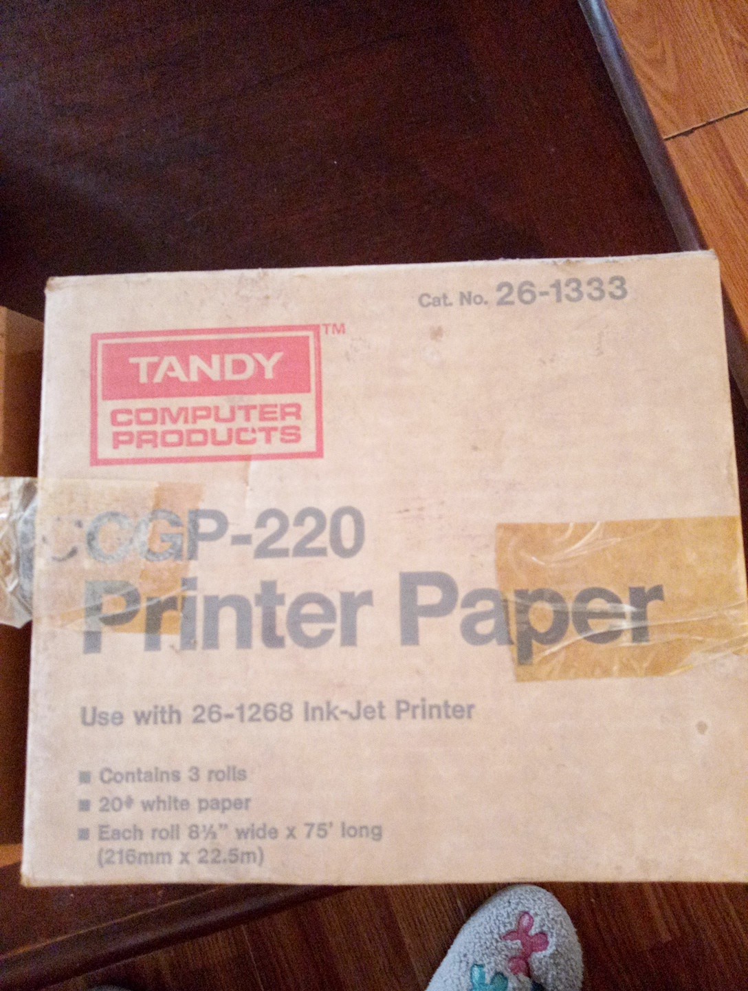 Tandy 26-1333 CGP-220 3-rolls 8 1/2" Printer paper for 26-1268 Inkjet Printer