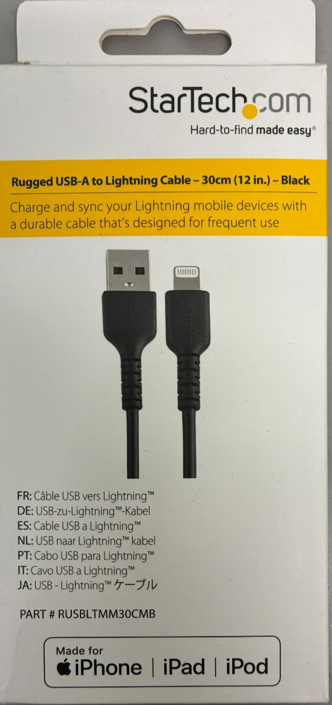 StarTech.com - RUSBLTMM30CMB - 30cm Durable USB A to Lightning Cable - Black