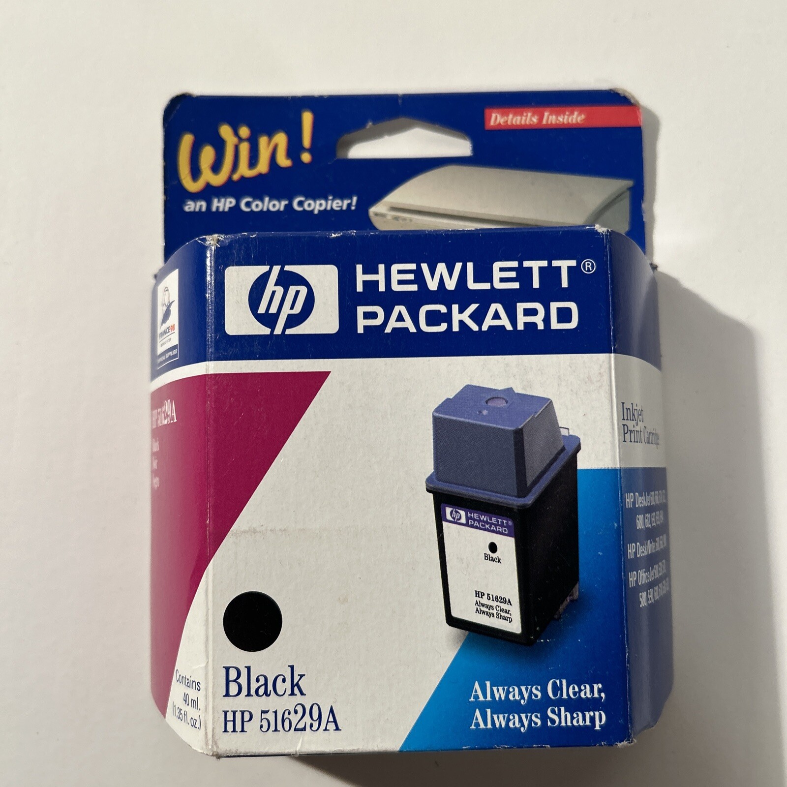 HP 29 (51629A) GENUINE BLACK INK CARTRIDGE NEW & SEALED