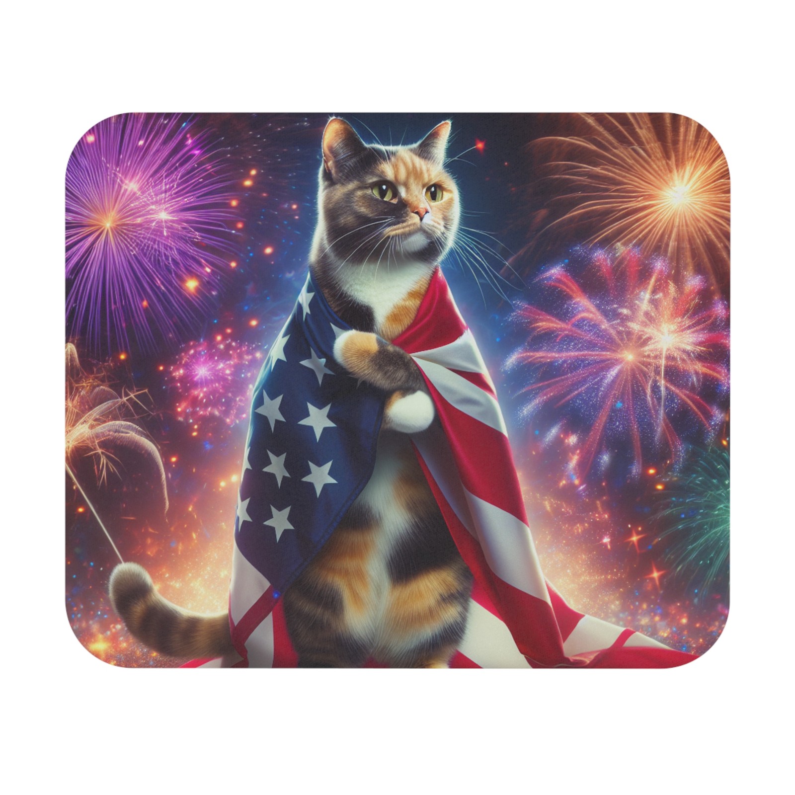 Patriotic Cat Mouse Pad, Desk Accessories, Cute Design, Great Gift, Office Decor