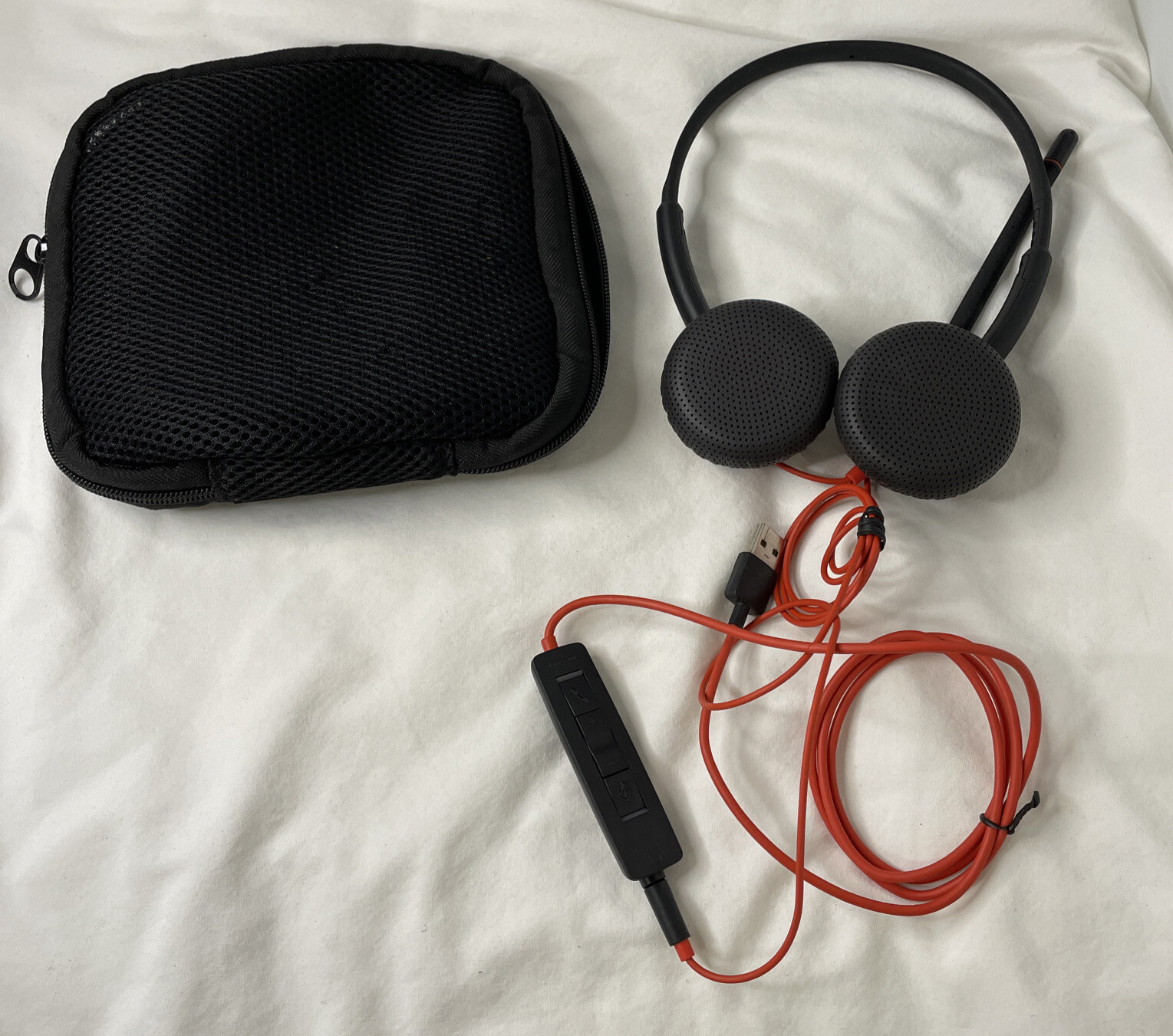 Plantronics C3225T Wired Headset C3200 USB includes bag ~ Used