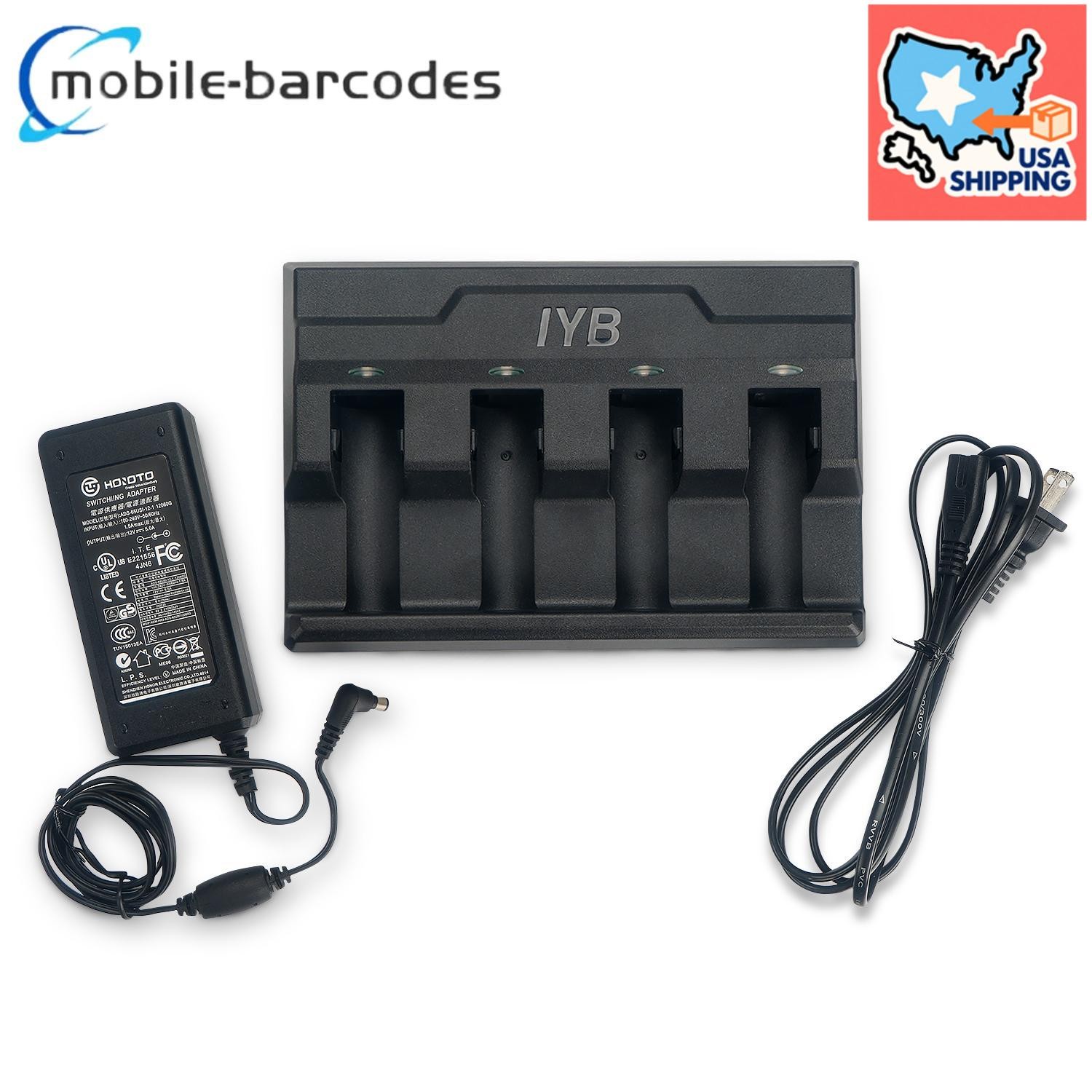⭐ SAC3600-4001CR 4-Slot Battery Charger for Zebra DS3678 DS3600 LI3678 LI3600 ⭐