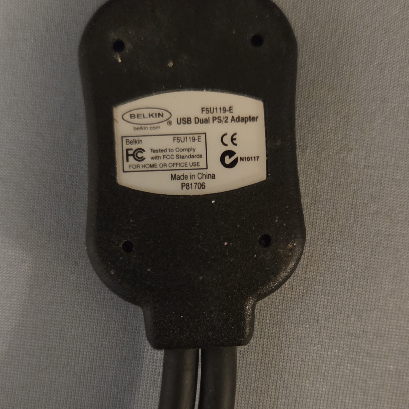 Belkin F5U119-E USB to Dual PS/2 Adapter Keyboard Mouse 1:2 Splitter Black