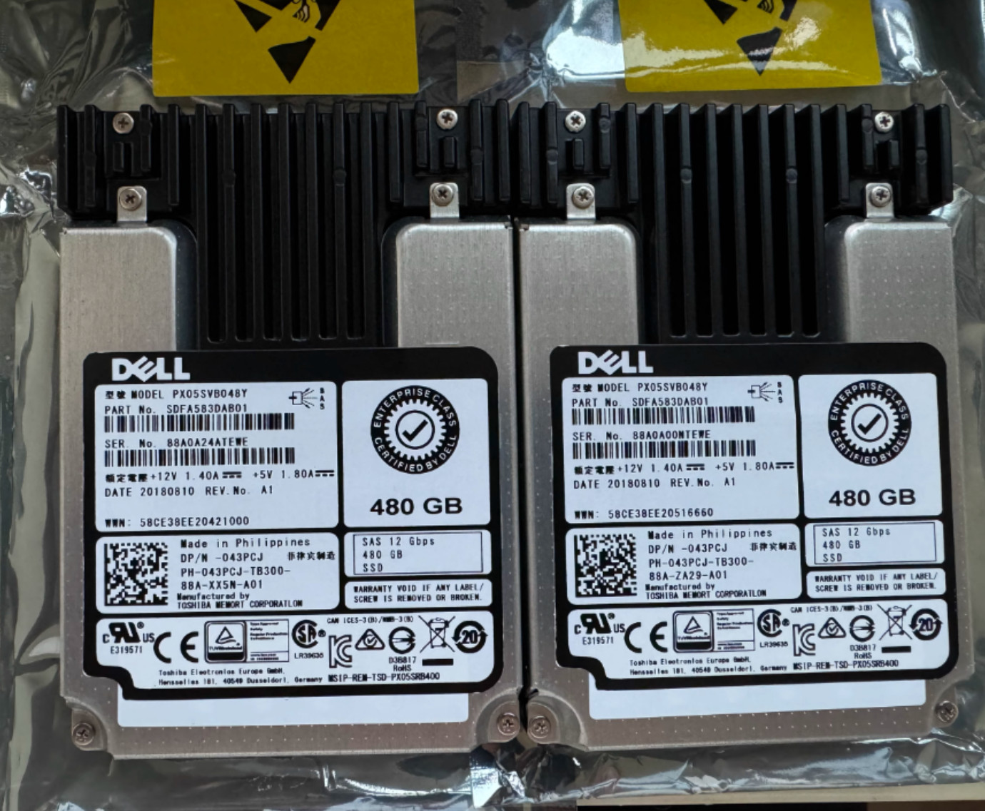 New 43PCJ 043PCJ PX05SVB048Y DELL 480GB SAS 12Gbps Mixed Use 2.5'' Internal SSD