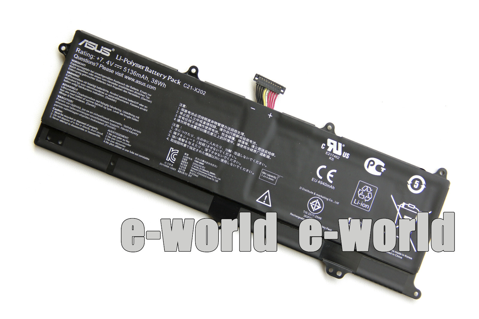 Genuine C21-X202 38Wh Battery for Asus VivoBook X201 X201E X202 X202E S200 Q200E