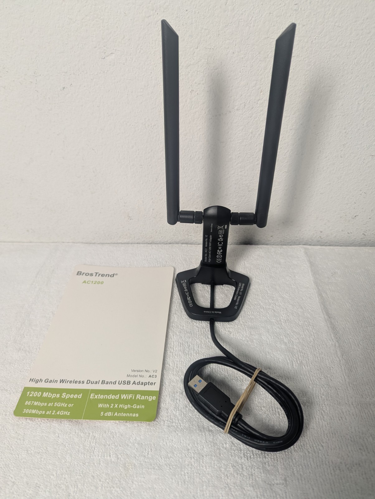 Bros Trend AC3 USB Wireless Internet Adapter - Model AC3 Version 2 U1 Tested 