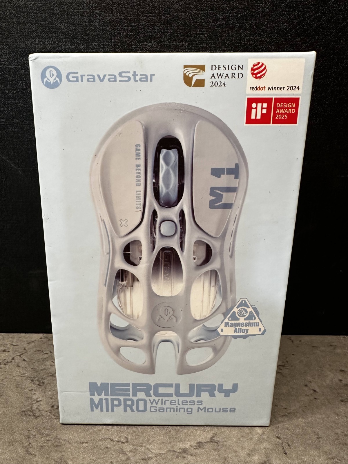 GravaStar Mercury M1 Pro Wireless Gaming Mouse Magnesium Alloy Silver New