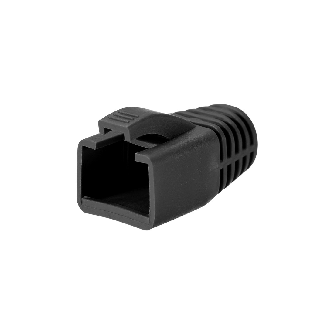 7mm Hole Dia Black RJ45 Boots Cover Anti Dust for Cable CAT6 CAT7 50Pcs