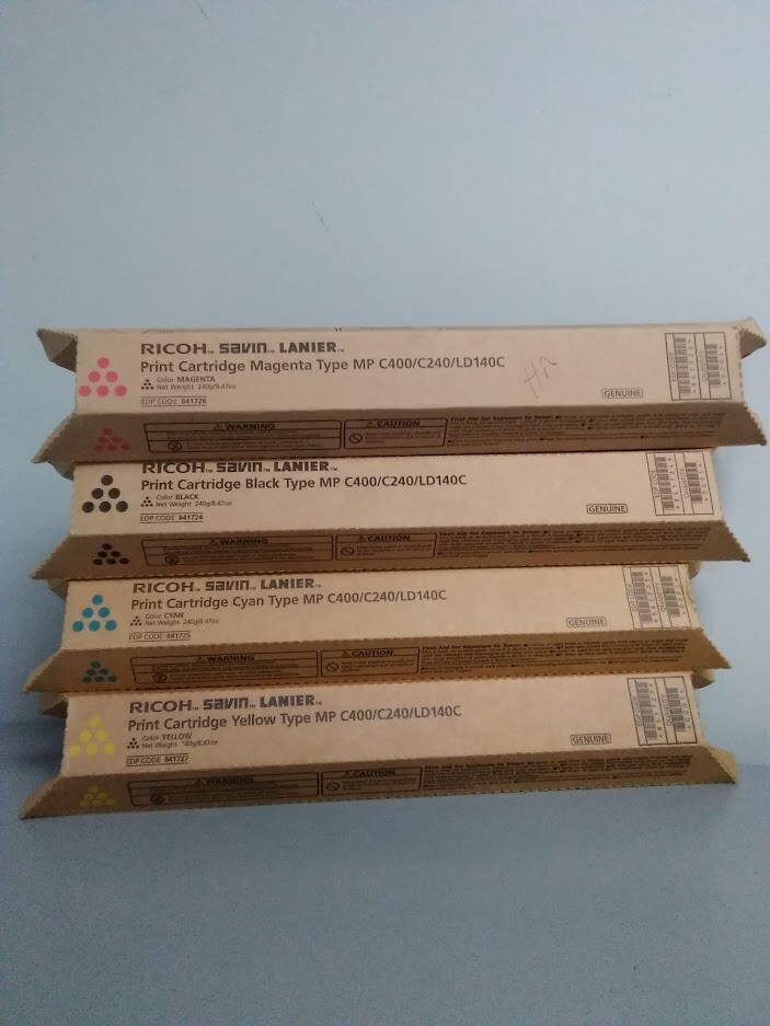 Ricoh MP C400 Toner Cartridges Set 841724, 841725, 841726, 841727