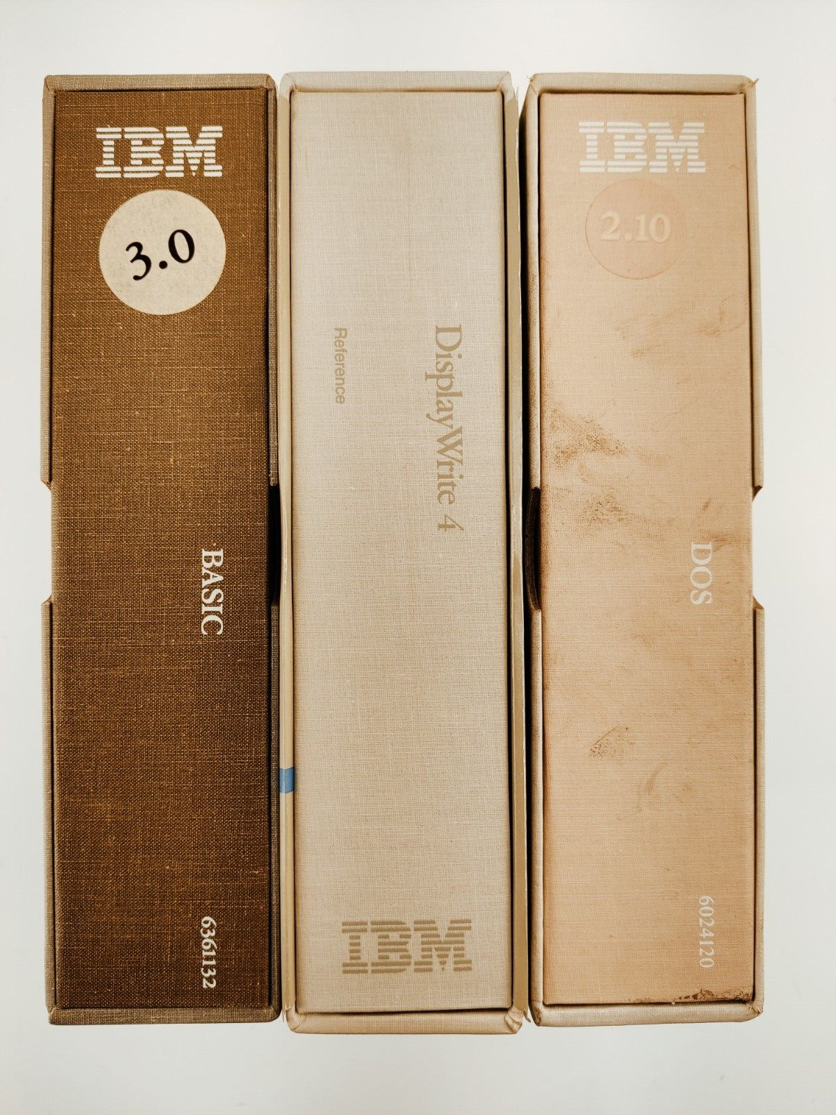 Lot of 3 IBM Binder Manuals Basic, DOS, DisplayWrite 4 Vintage 1980s