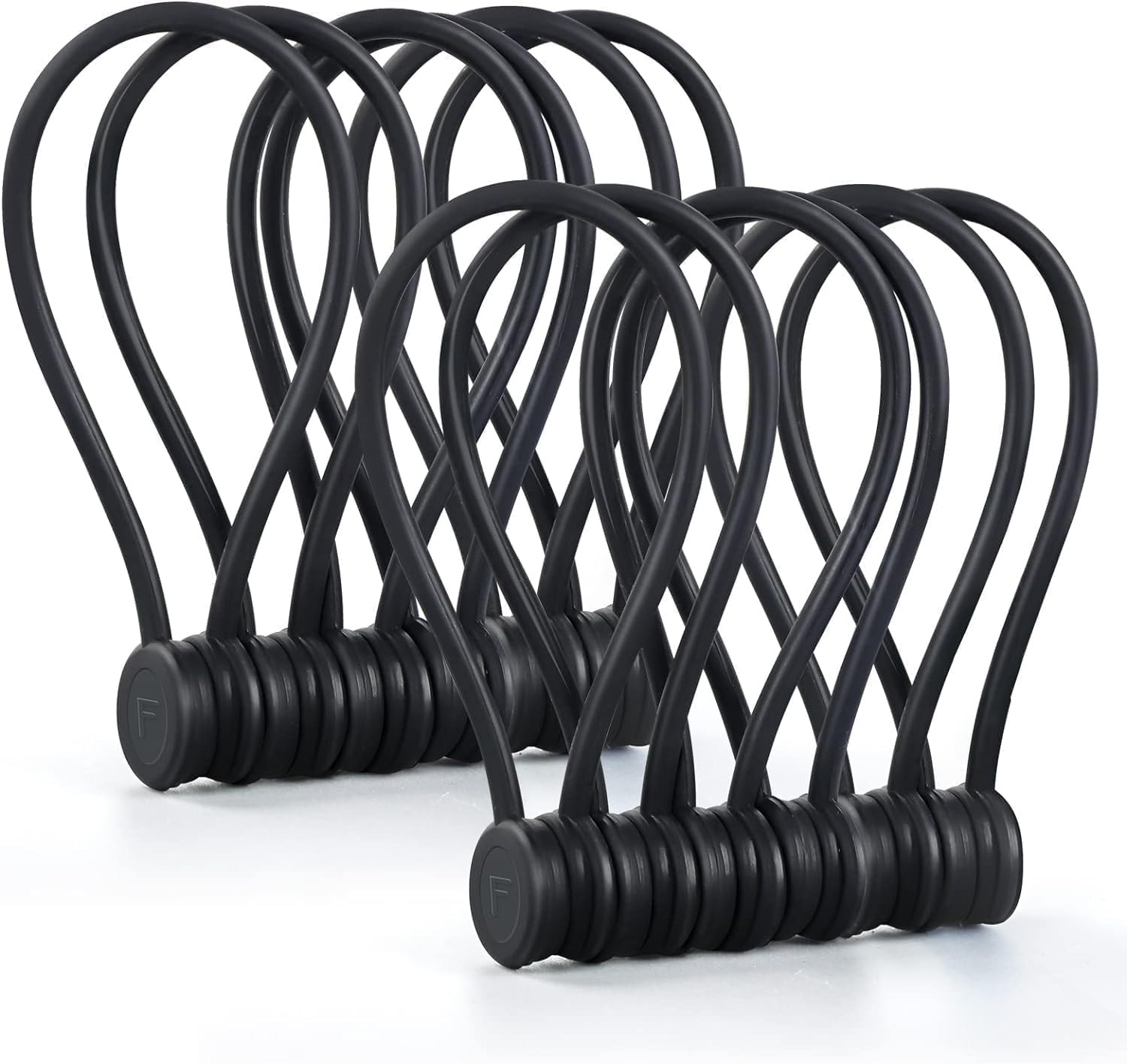 Magnetic Cable Ties – Reusable Silicone Magnetic Cord Organizers for Bundling, F