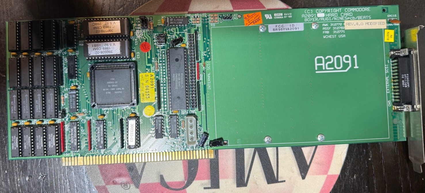 Commodore Amiga 2000 3000 A2091 SCSI Controller With 2mb Ram