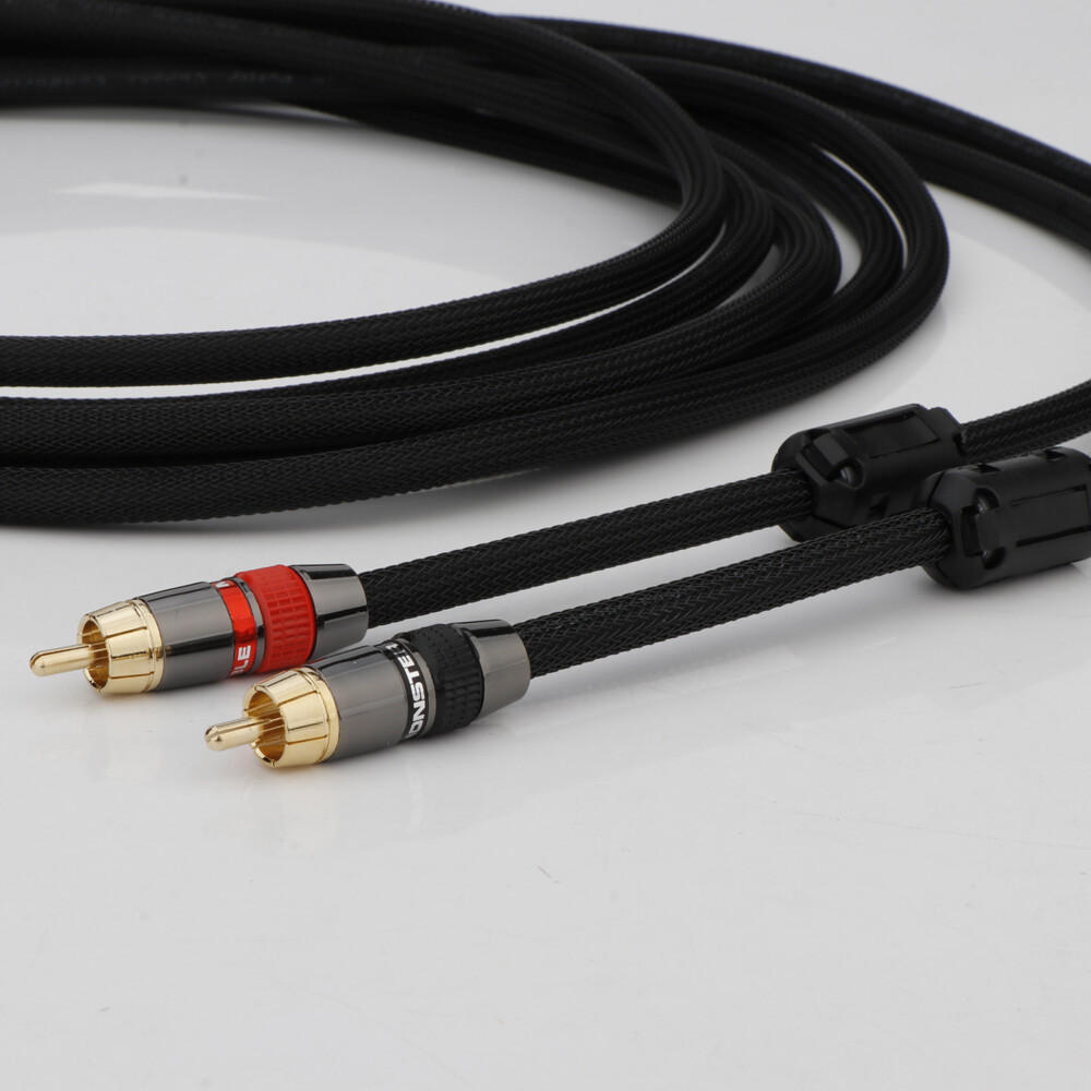 Pair OFC HIFI Audio RCA Cable Gold-plated Plug Power Cable Signal Interconnect