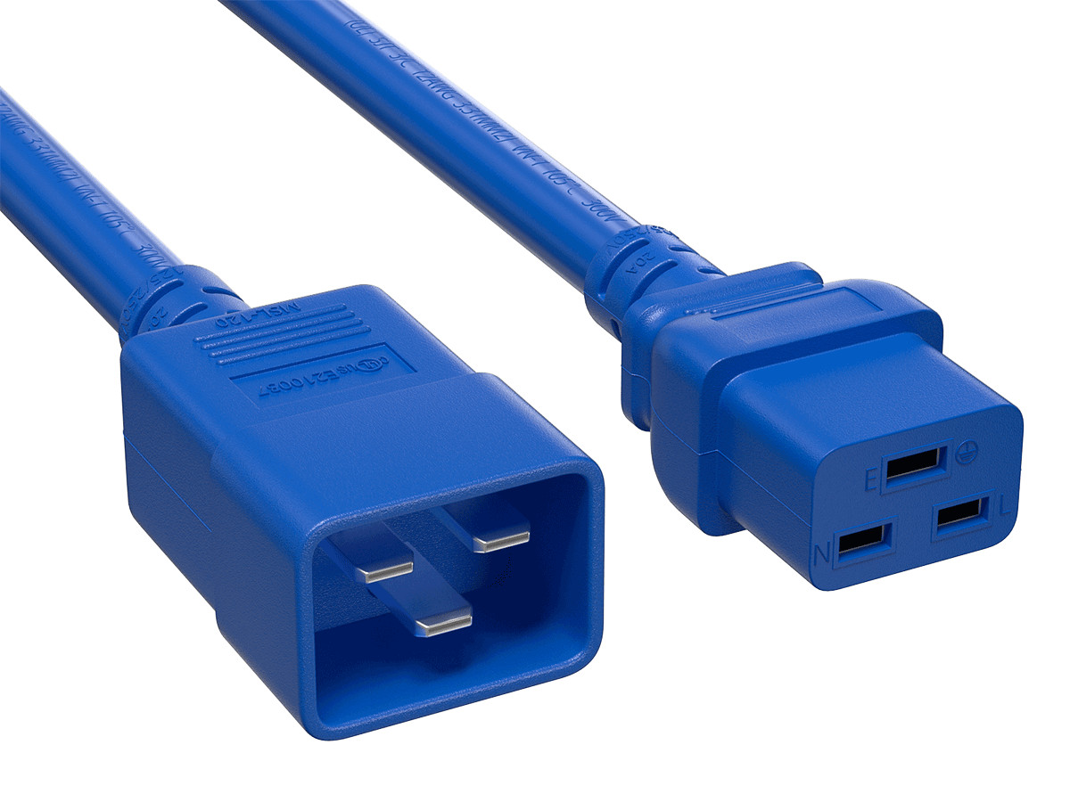 5ft IEC320 C20 to C19 Heavy Duty Extension Power Cord, 12AWG, SJT, 20A/250V, ...