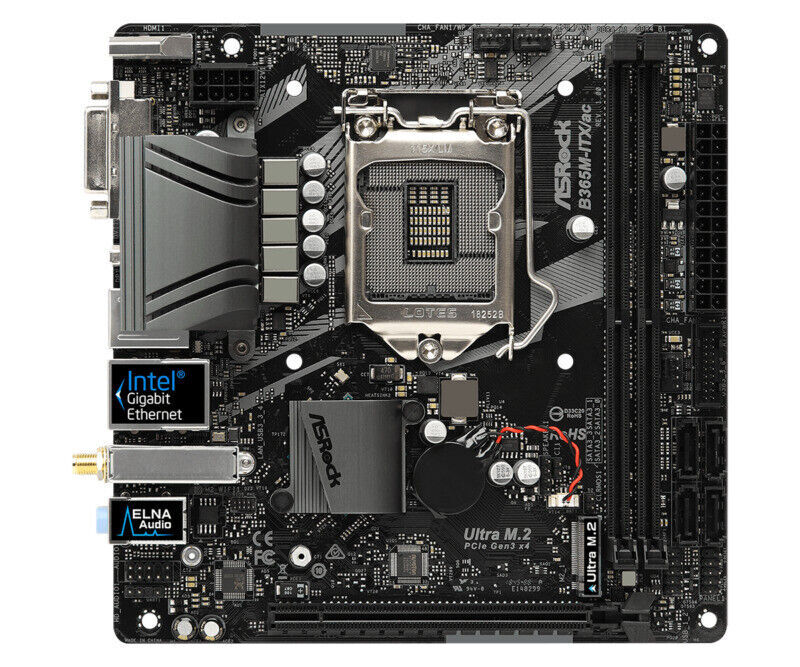 ASRock B365M-ITX/ac Motherboard Intel B365 Mini-ITX LGA1151 DDR4 M.2 DVI DP HDMI