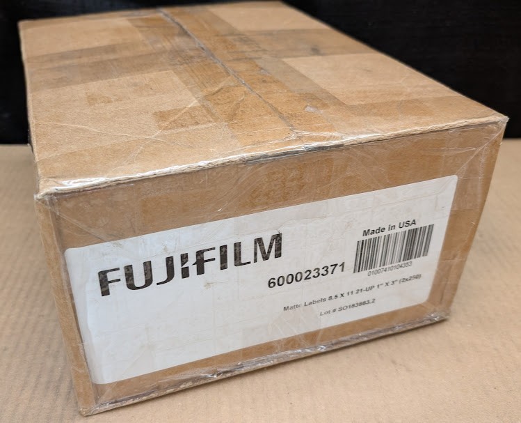 Fujifilm Matte Label Paper 8.5x11 21-Up 1x3 250 Sheets NEW, 750 Sheets Total