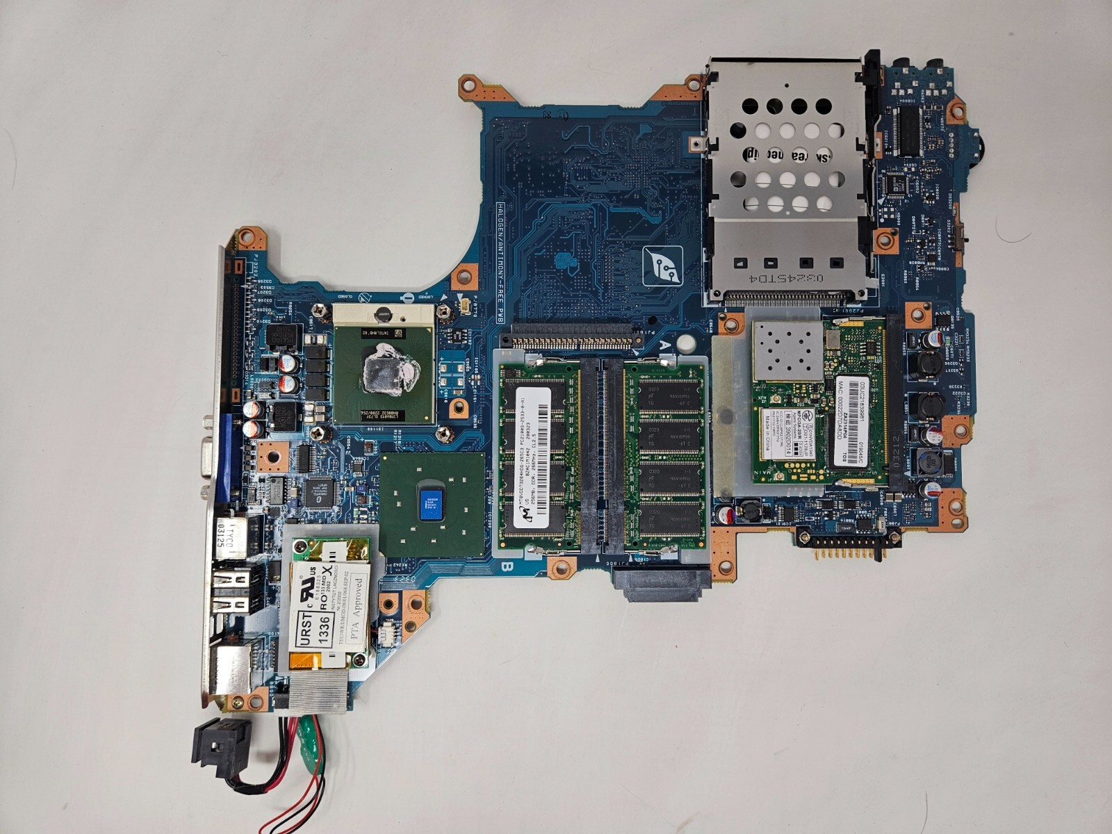 Toshiba Satellite A10 Laptop Motherboard w/ Intel Celeron 2.2Ghz, 512MB Memory