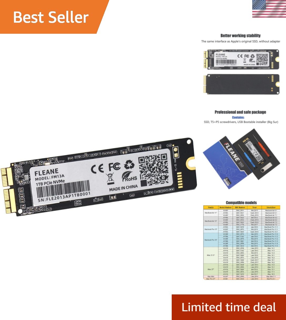 Upgrade Your Mac with 512GB PCIe NVMe SSD - Tools Included for Easy Install