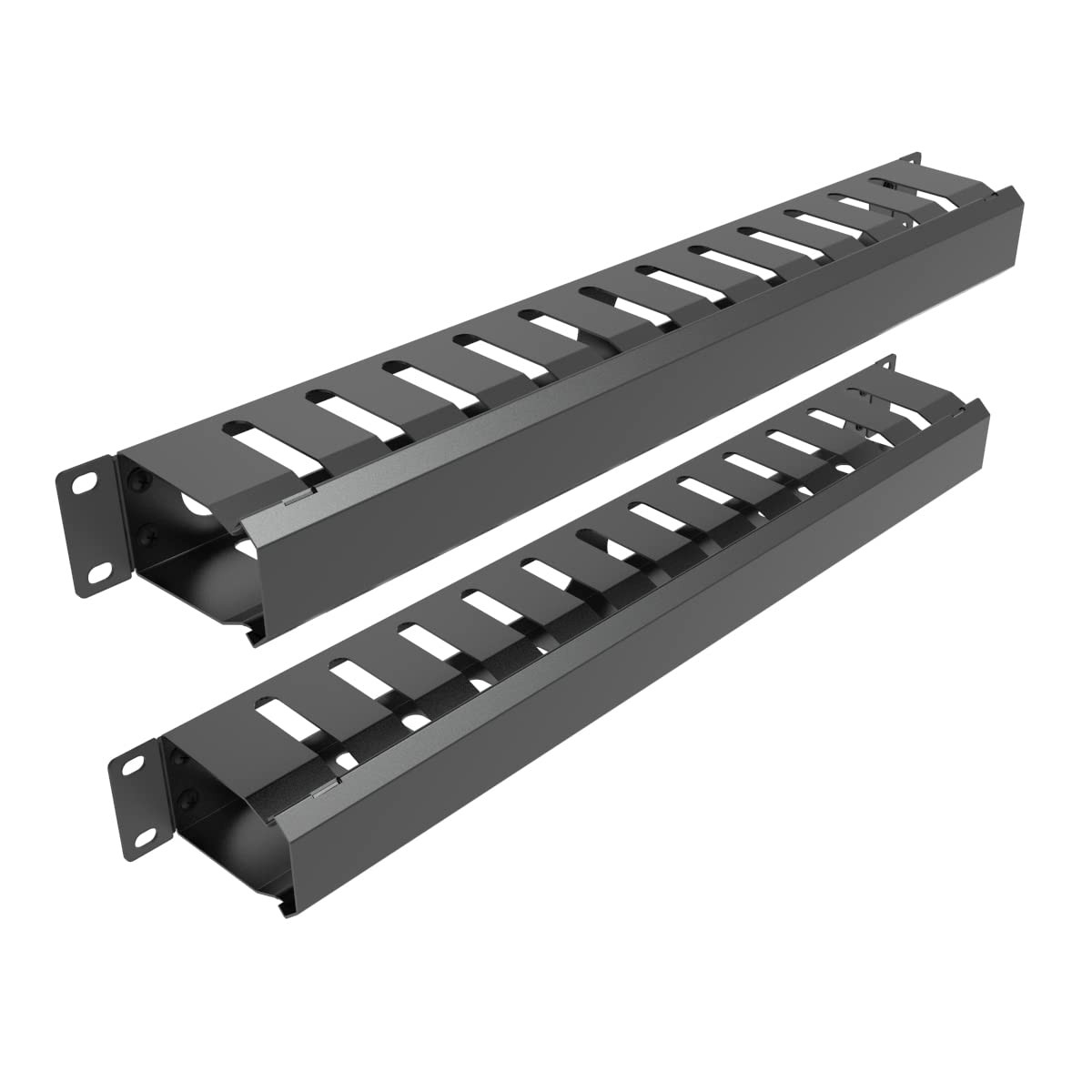 2 Pack of All Metal 1U Cable Management Horizontal Rack Mount Cable Manager w...
