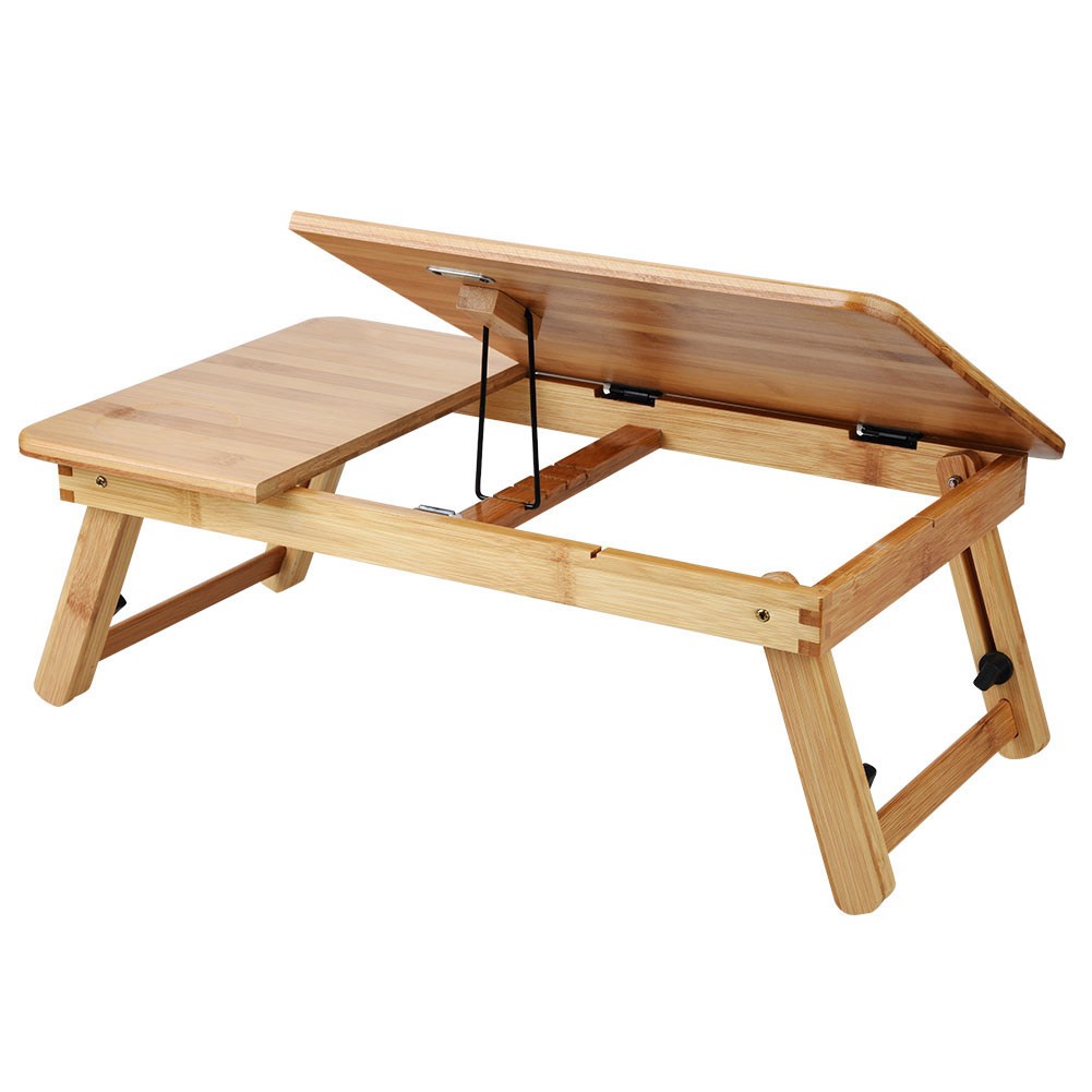 (50 * 30 Without Drawer)Bamboo Laptop Bed Desk Portable Wooden Laptop Bed