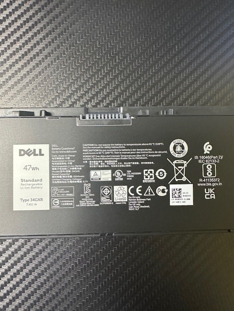 -Lot of 4- Dell 34GKR E7440 47Wh 6200mAh Battery for Dell Latitude