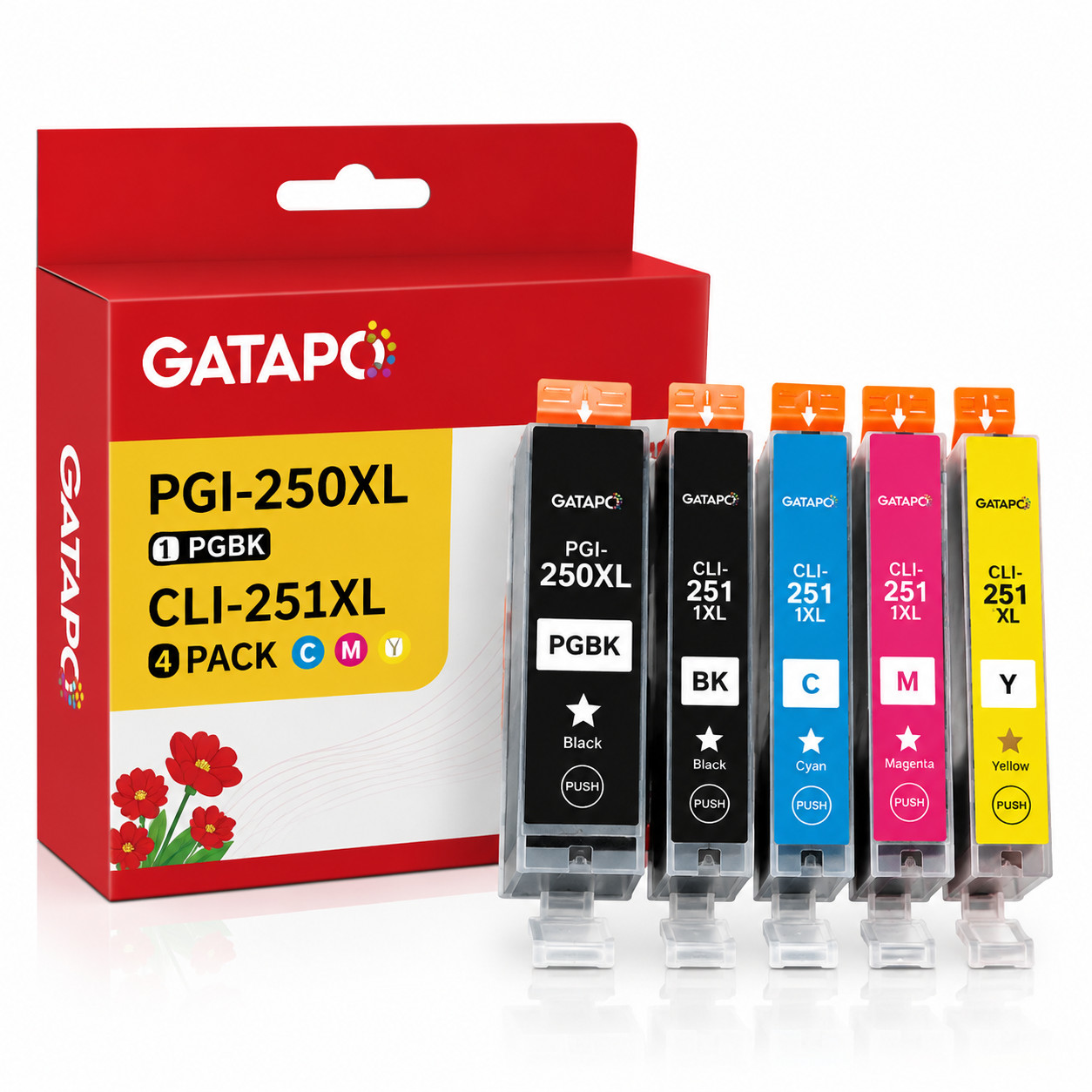 PGI-250XL CLI-251XL Ink Set (5-Pack) for  MG5422 MG5522 Printers