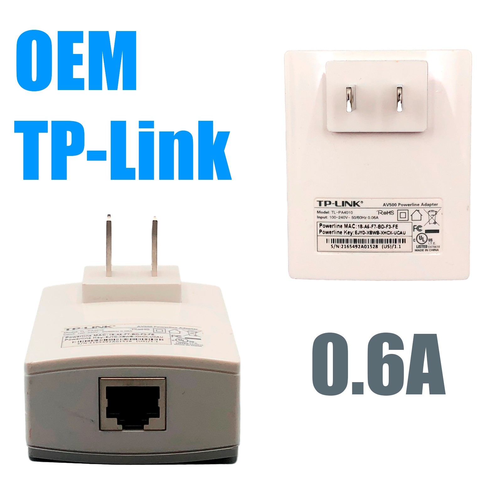 Original TP-Link AV500 Nano Powerline Network Adapter TL-PA4010 up to 500Mbps