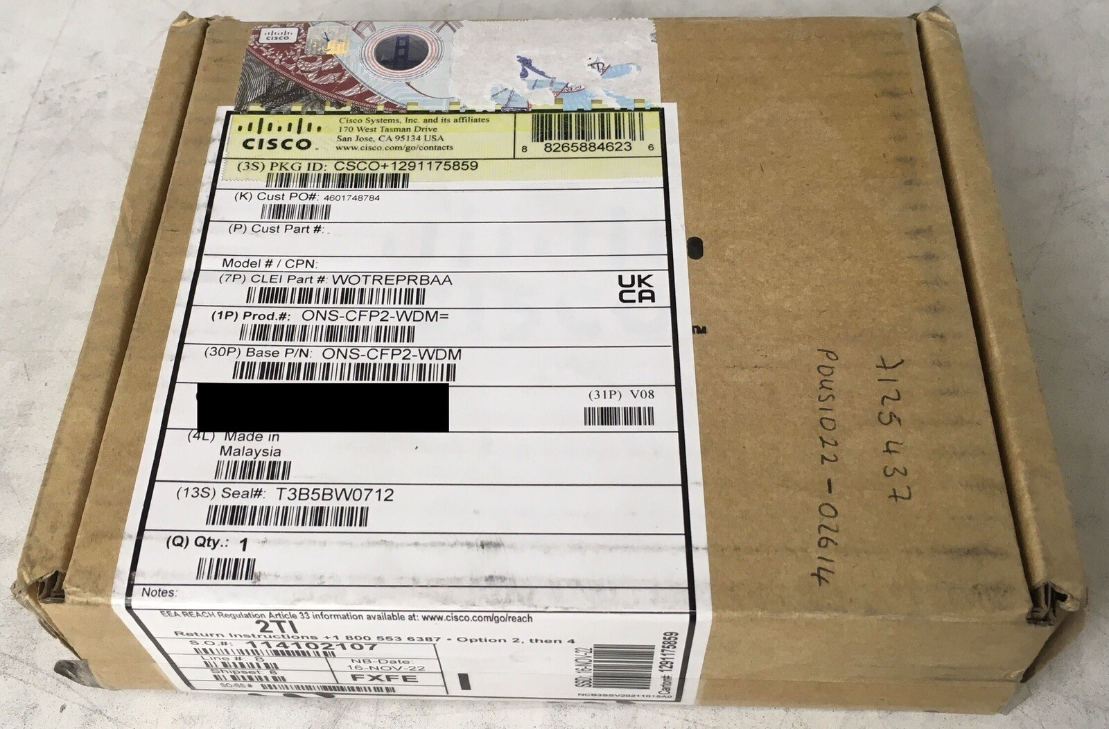 New Sealed Cisco ONS-CFP2-WDM 100GB QPSK/200G 16-QAM WDM CFP2 Transceiver