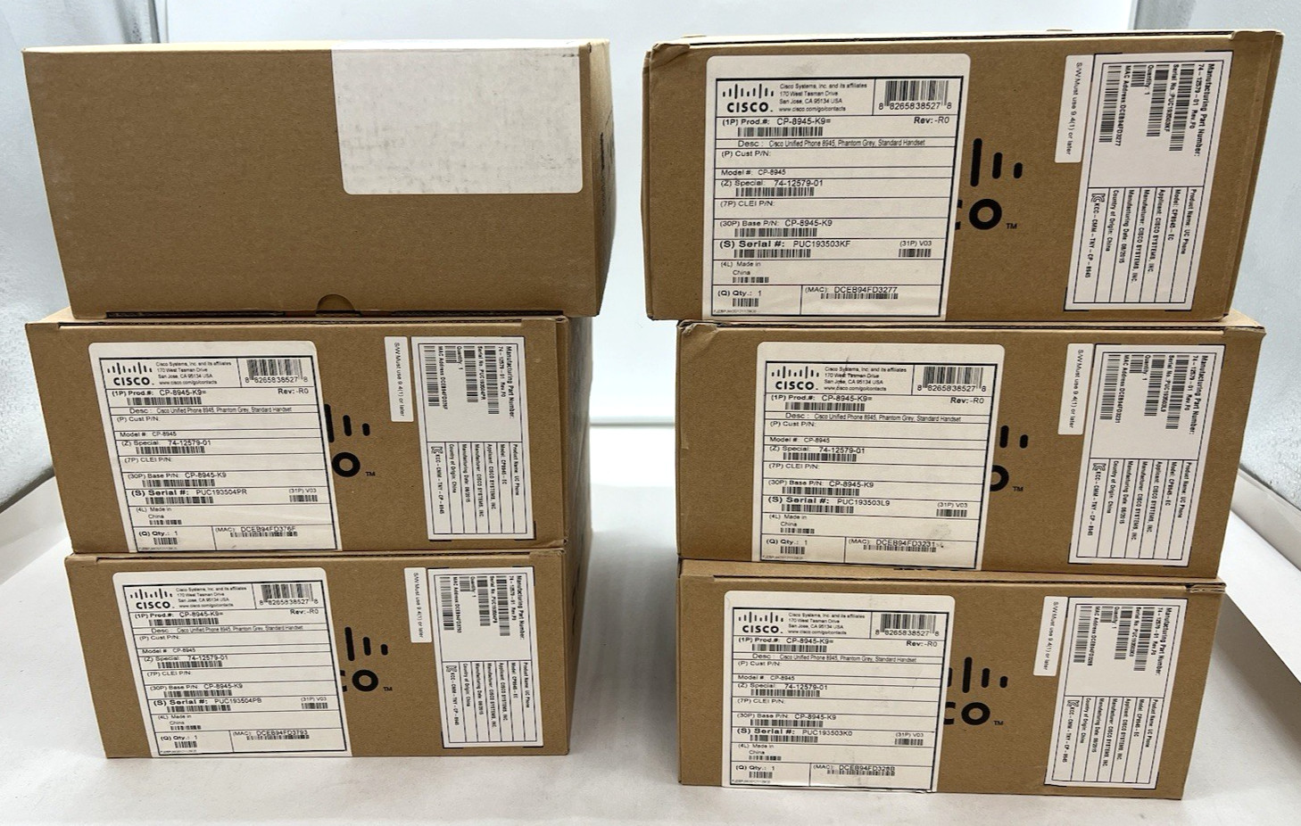 Lot of (7) NEW Open Box Cisco 8945 Color Display Unified IP Phone CP-8945-K9