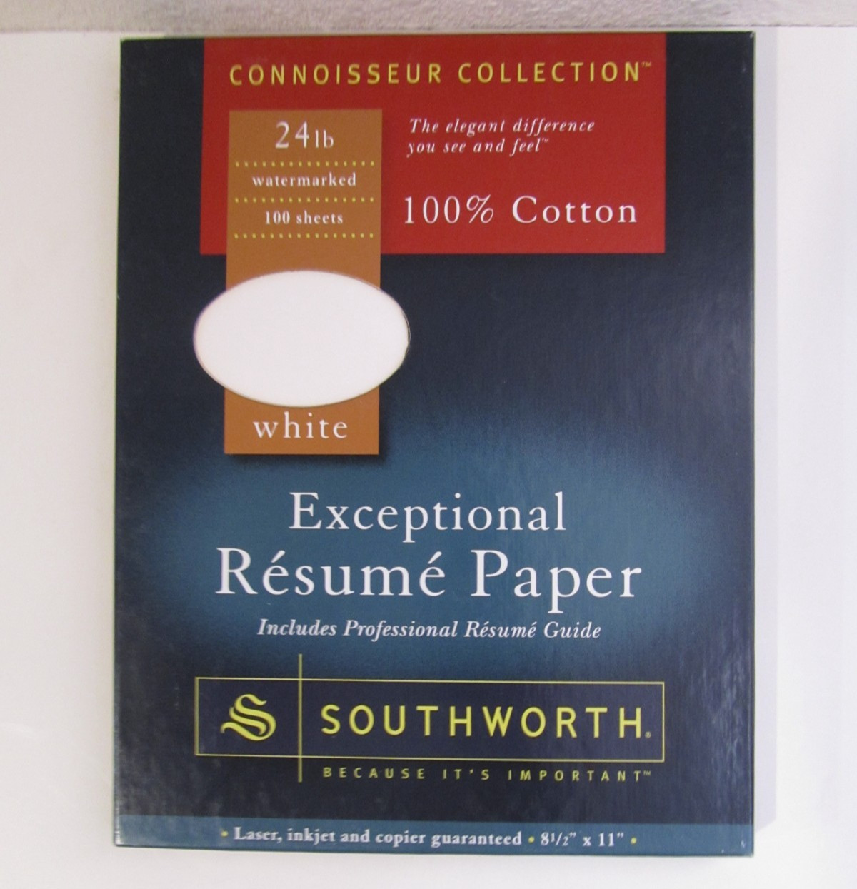 NEW Southworth Connoisseur Collection Resume White Paper 100% Cotton Sealed Pkg