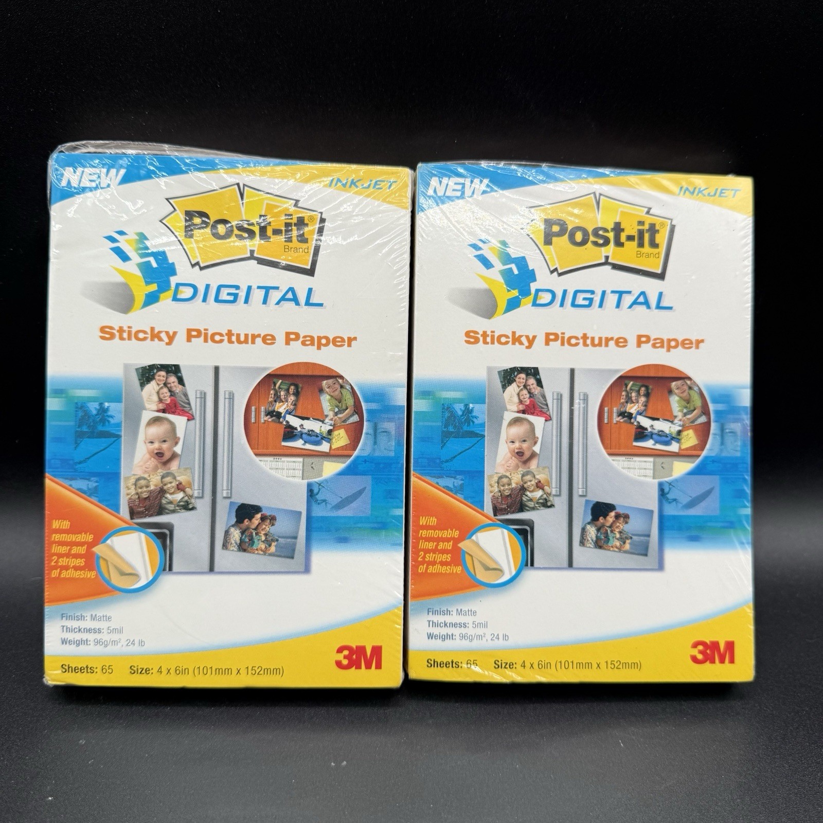 2-Packages 3M Post-It Digital Sticky Picture Paper For Inkjet/Photo Printers 4x6