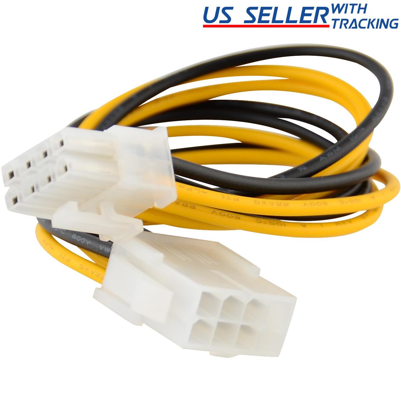 8" 8-pin 12V EPS Power Extension Cable Male to Female for ATX Motherboard CPU