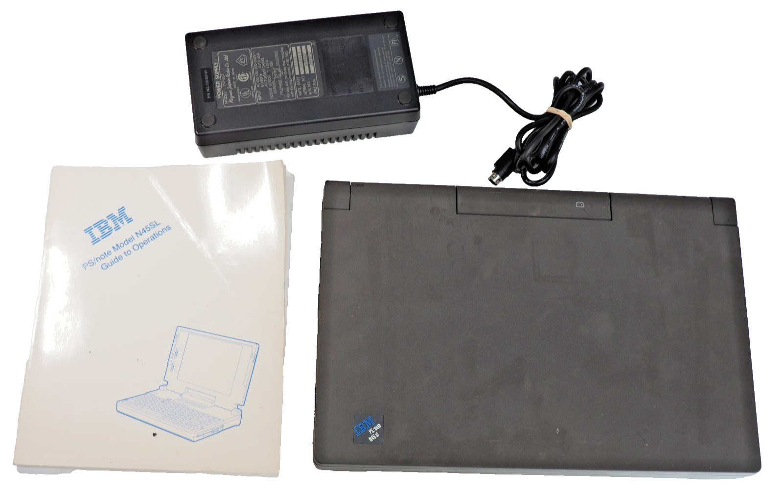 Vintage IBM PS/Note N45 SL Laptop w/Manual & Power Supply