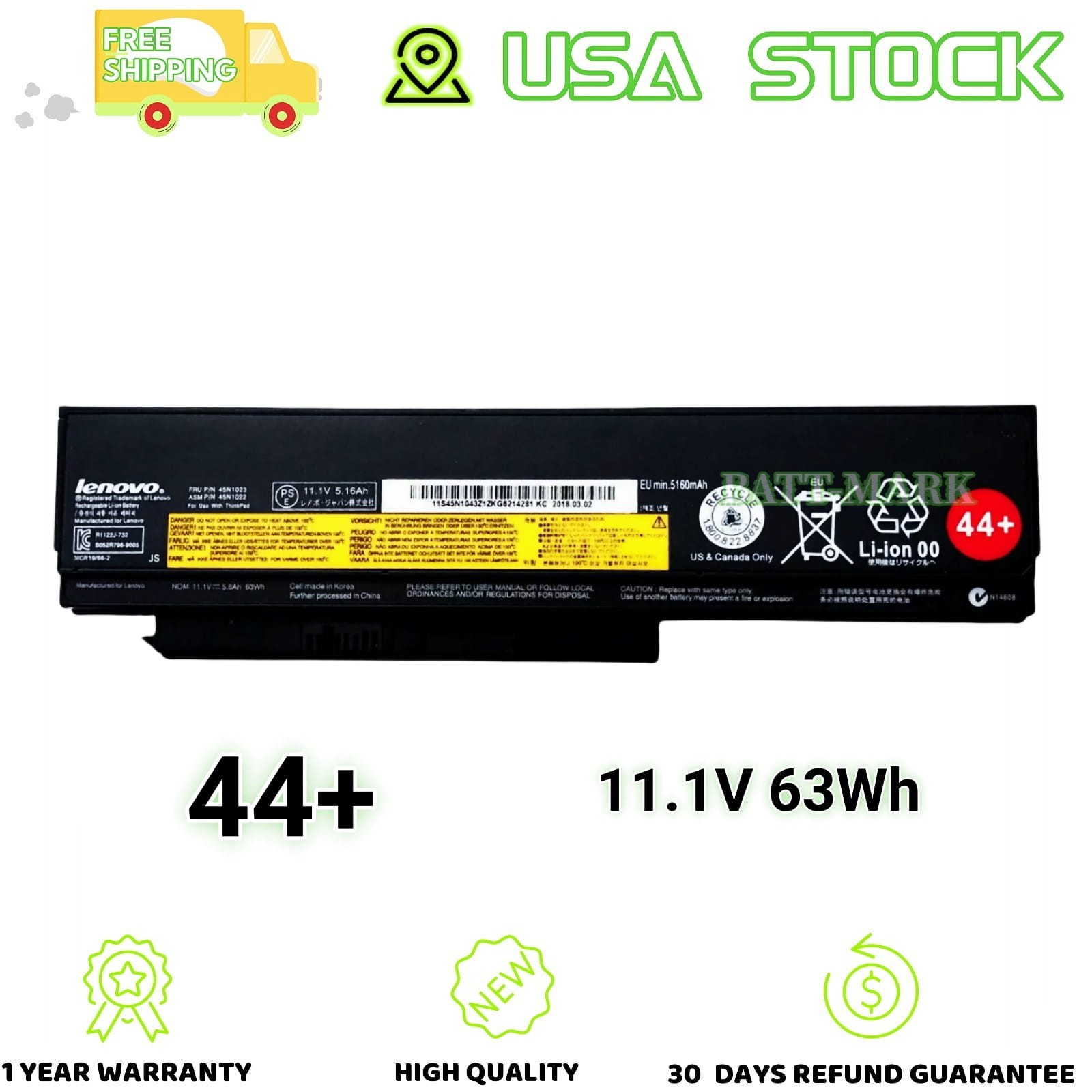 Genuine OEM 44+ Battery for LENOVO ThinkPad X220 X230 X220i X230i X220s X230s