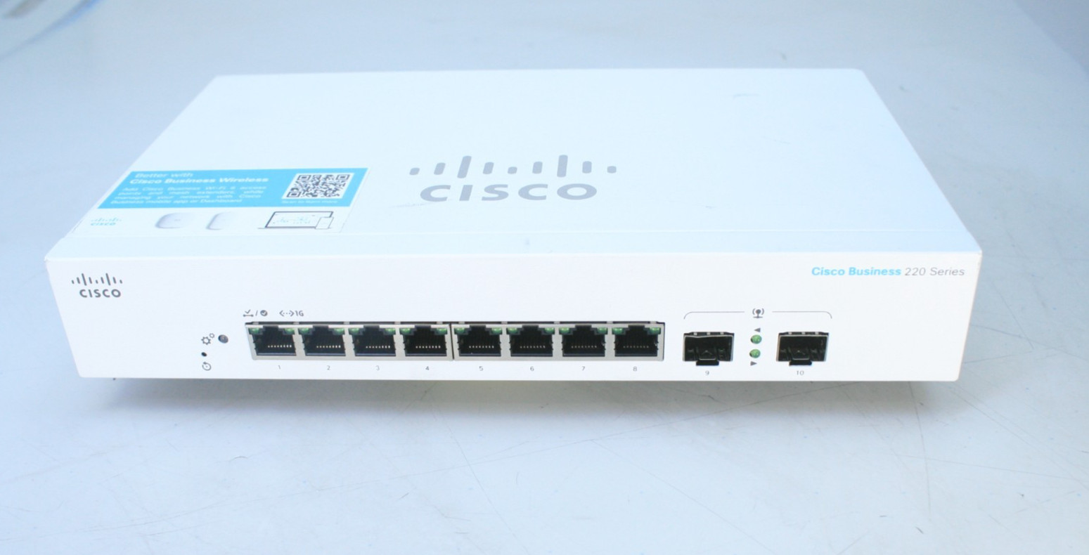 CISCO BUSINESS 220 SERIES CBS220-8T-E-2G ETHERNET SWITCH.  (8-GIGABIT PORTS)  T7