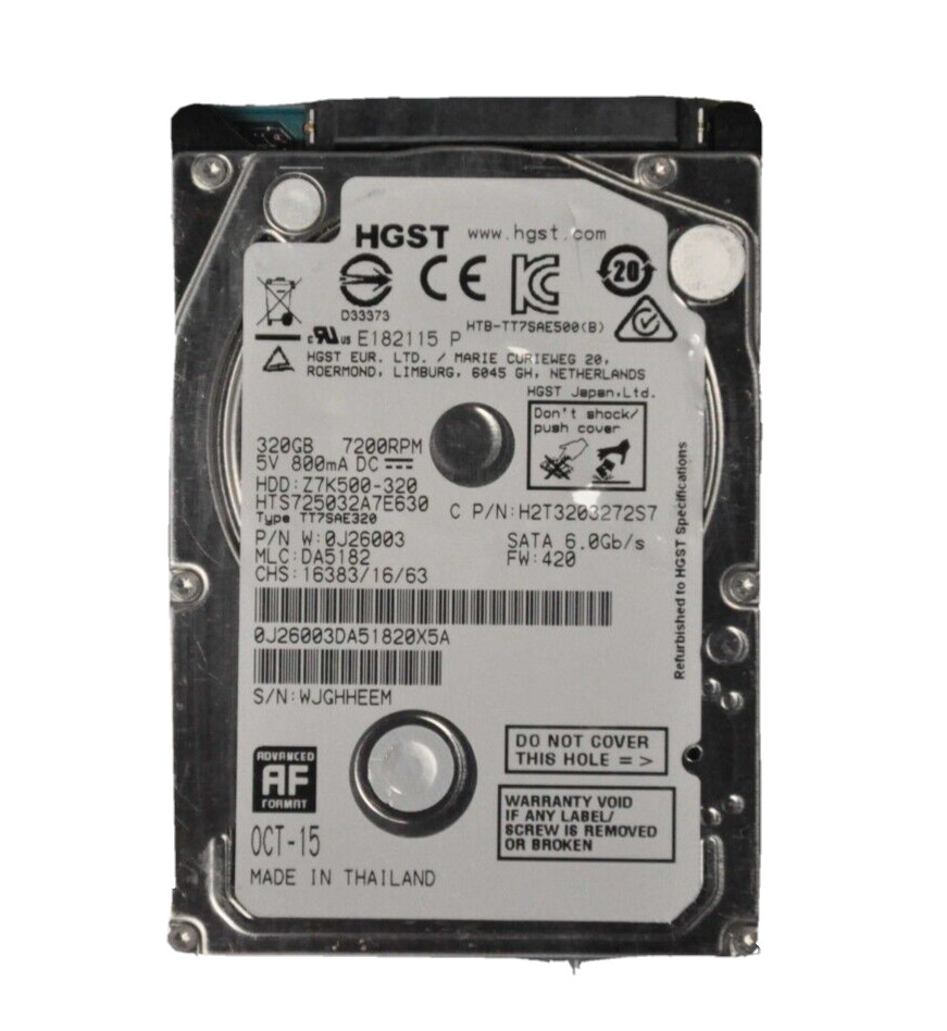 HITACHI 320GB SATA 6Gb/s 7200RPM Hard Disk Drive HDD Grade A HTS725032A7E630